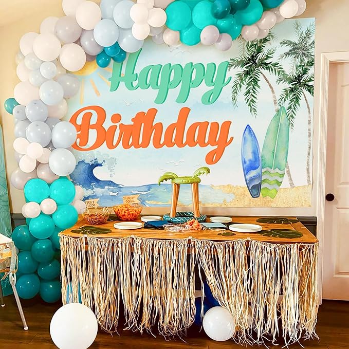 Surfing Happy Birthday Banner The Big One Surf Birthday for Summer Beach Baby Shower Party Decoration