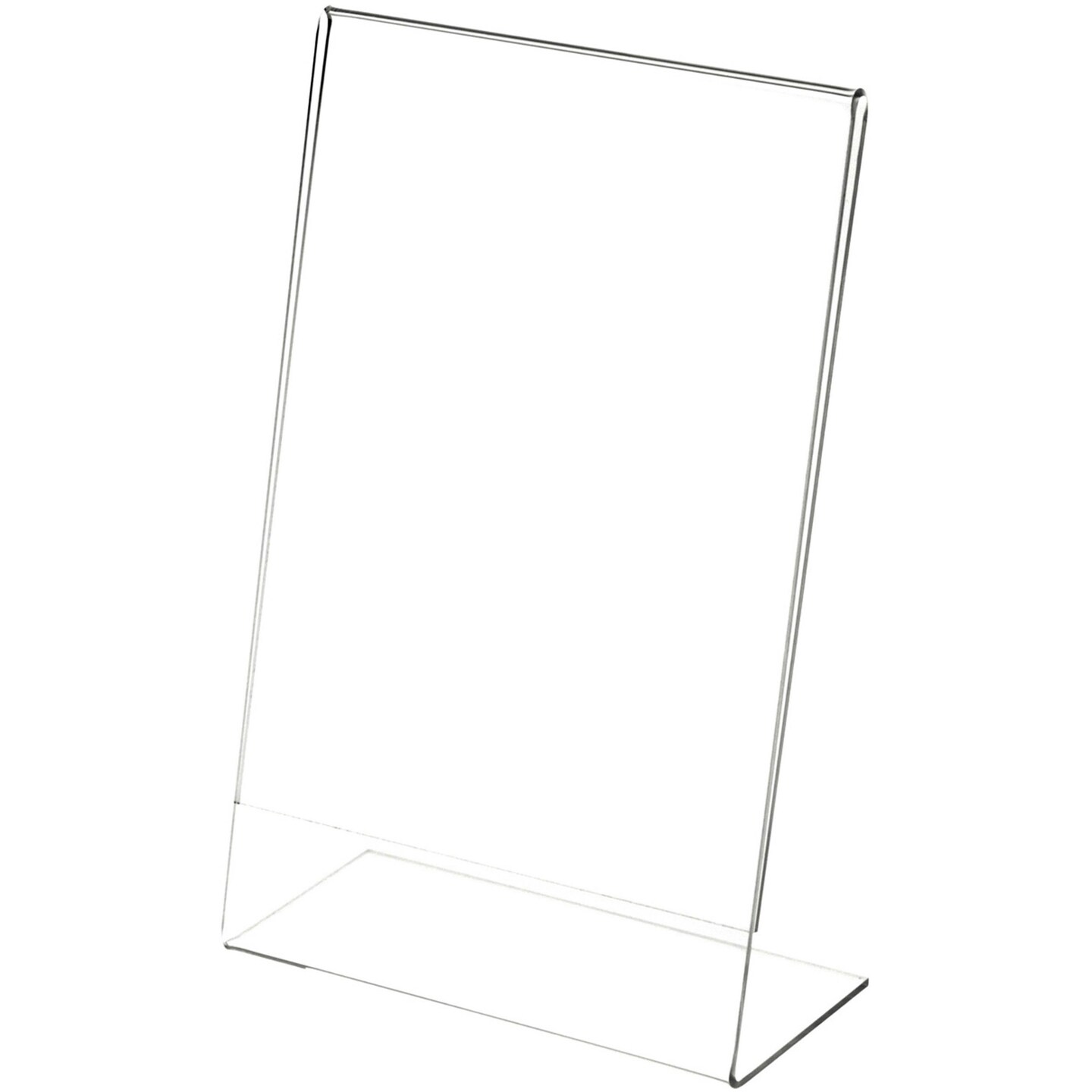 Plymor Clear Acrylic Sign Display / Literature Holder (Angled), 5.5&#x22; W x 8.5&#x22; H