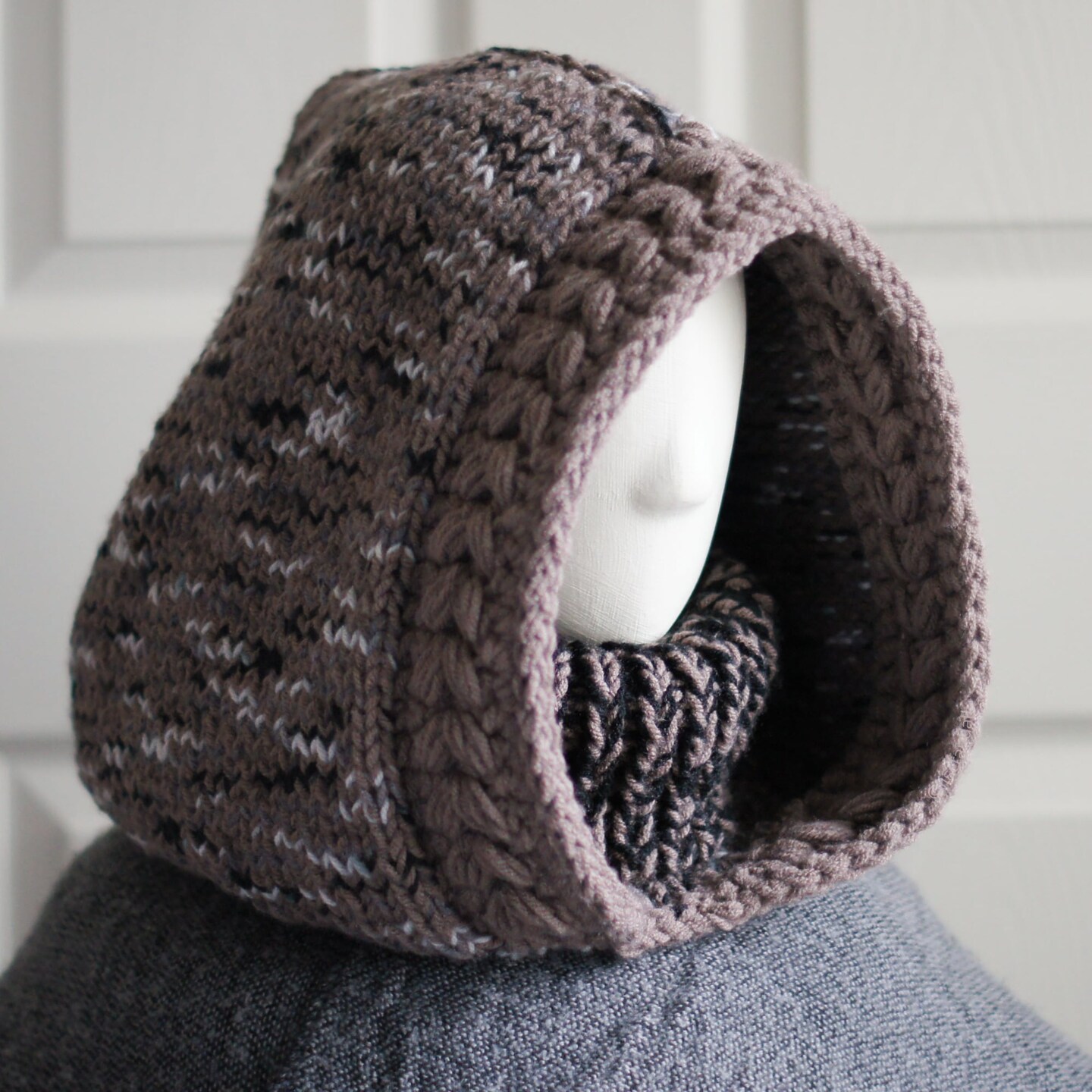 Chunky Knit Balaclava Hood with Built-in Cowl - Cozy Winter Head and ...