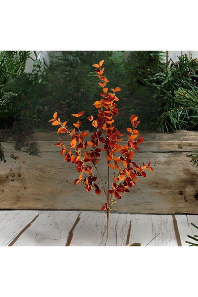 33&#x22; Foam Eucalyptus Paper Leaf Spray: Orange