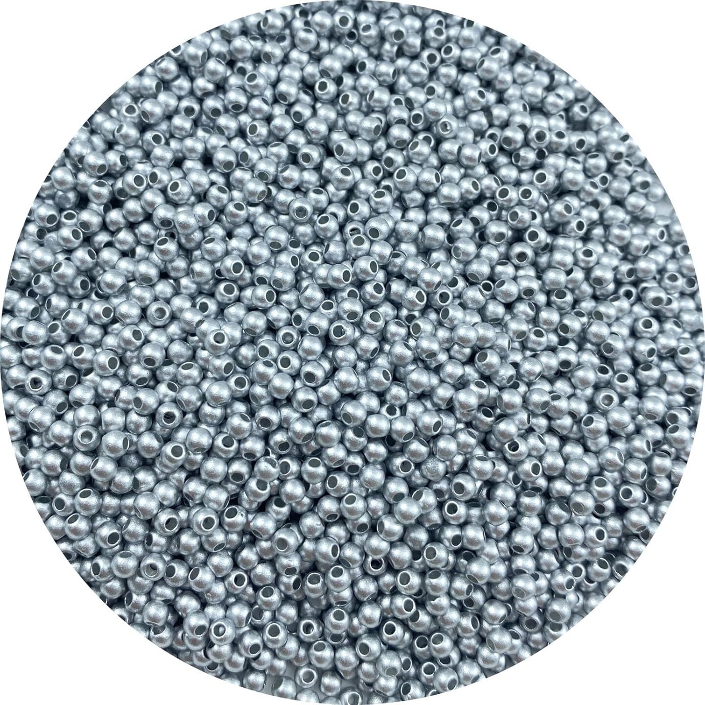 3000pcs 3mm Pearl Beads with Hole Round Loose Luste Craft Beads for Home Decoration Vase Fillers DIY Craft Making Jewelry Making Bracelet Necklace Earrings(Frosted Silver)