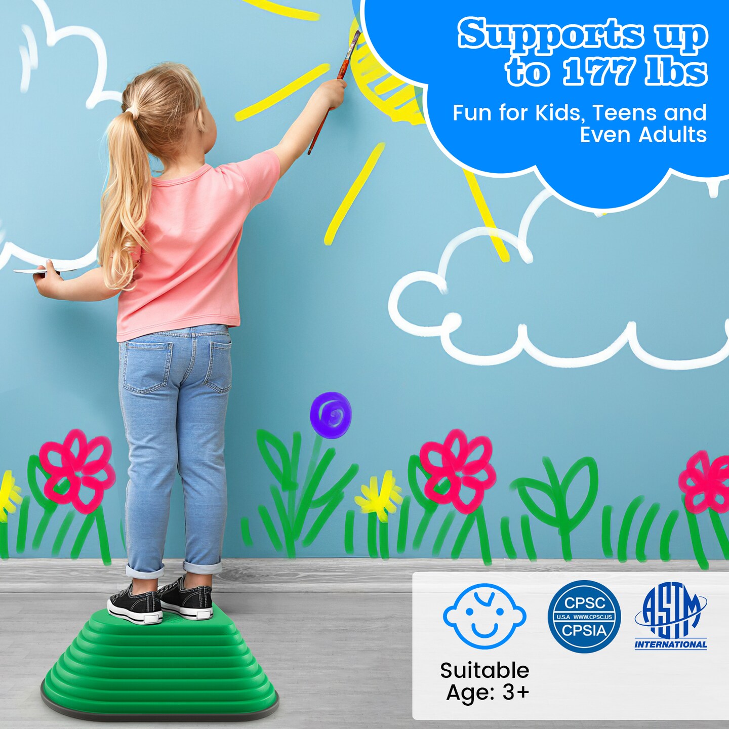 11-Piece Kids Stepping Stone Set with Non-Slip Edge for Balance and Motor Skill Development