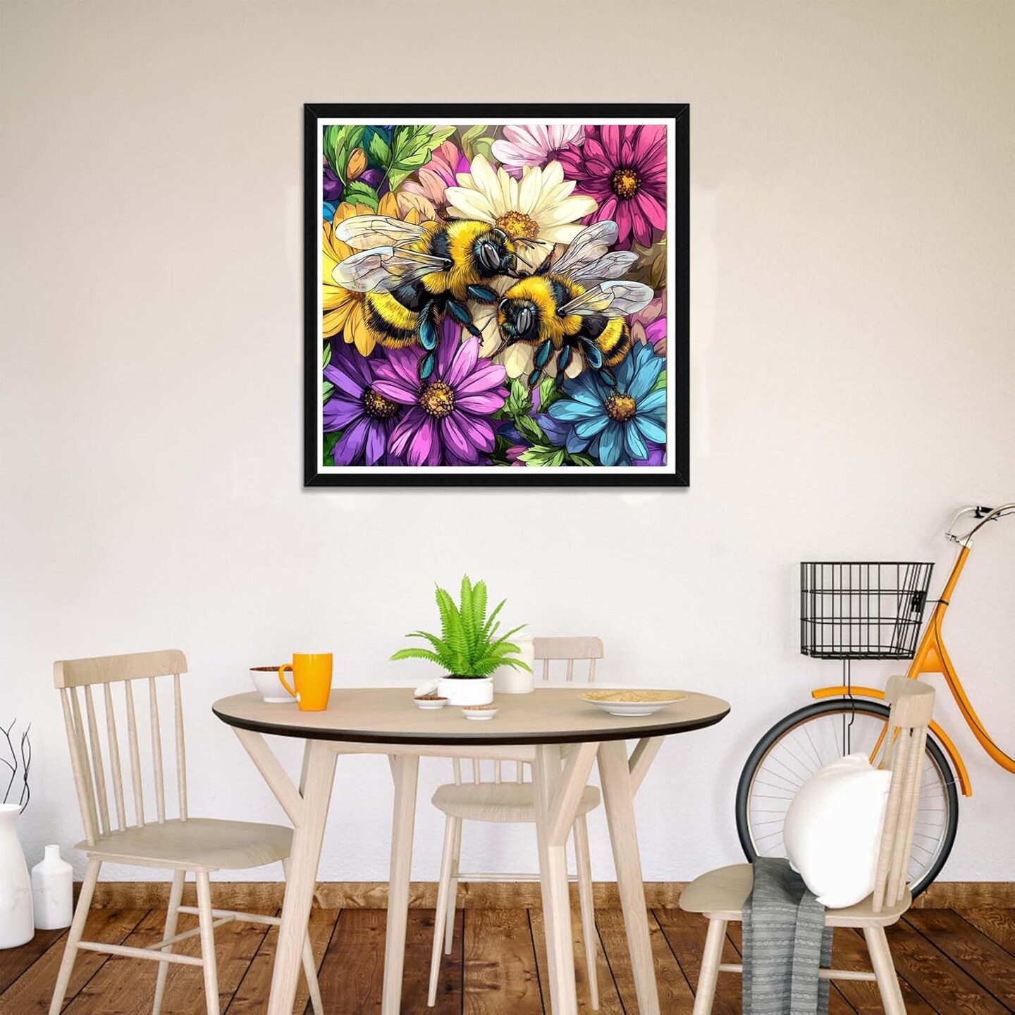 5D DIY Diamond Art Bee, Diamond Art Kits for Adults Flower, Diamond Painting