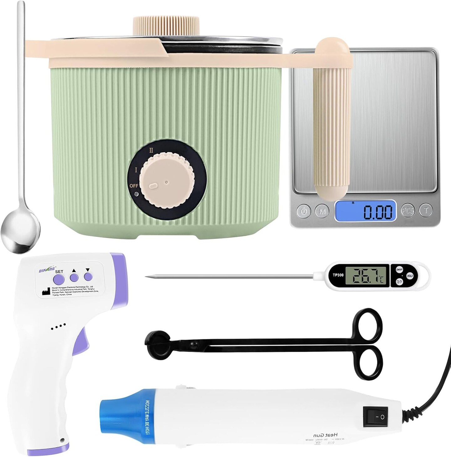 Candle Making Kit with Electronic 3Lbs Melting Pot, Pro DIY Candle Making Supplies Including Heat Gun, Digital Thermometer, Digital Scale, Wick Trimmer for Adults Candle Craft Project