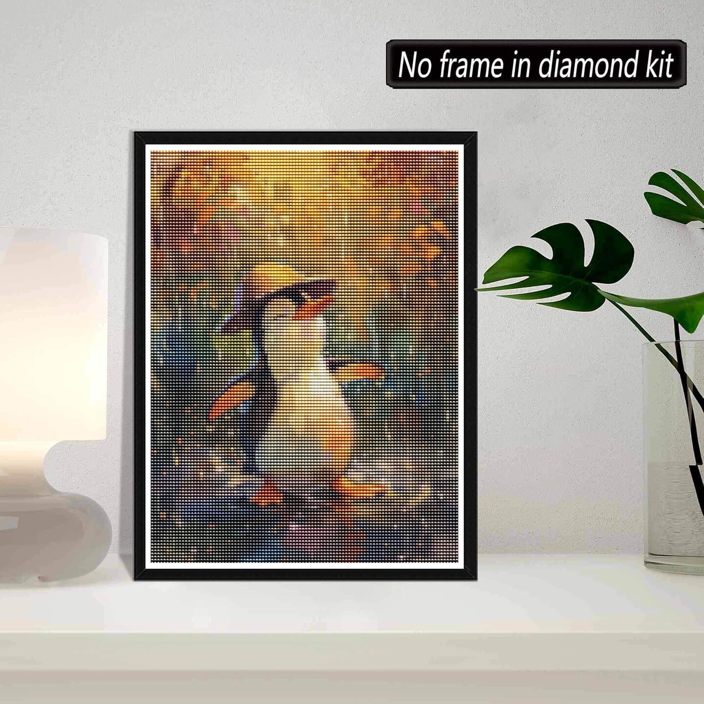 5D Penguin Diamond Painting Kits - DIY Diamond Art Kits for Adults Cute, Full Round Drill - Crystal Cross Stitch - Adults Craft for Wall &#x26; Office Decor - 12x16 Inch z7