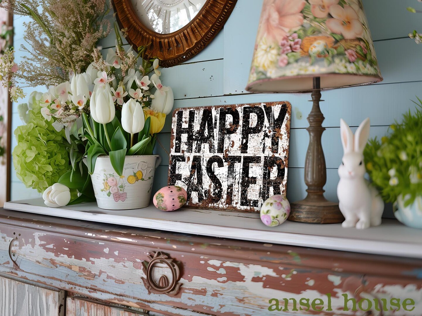 Metal Sign Decoration Gift Farmhouse Industrial Distressed Rusted