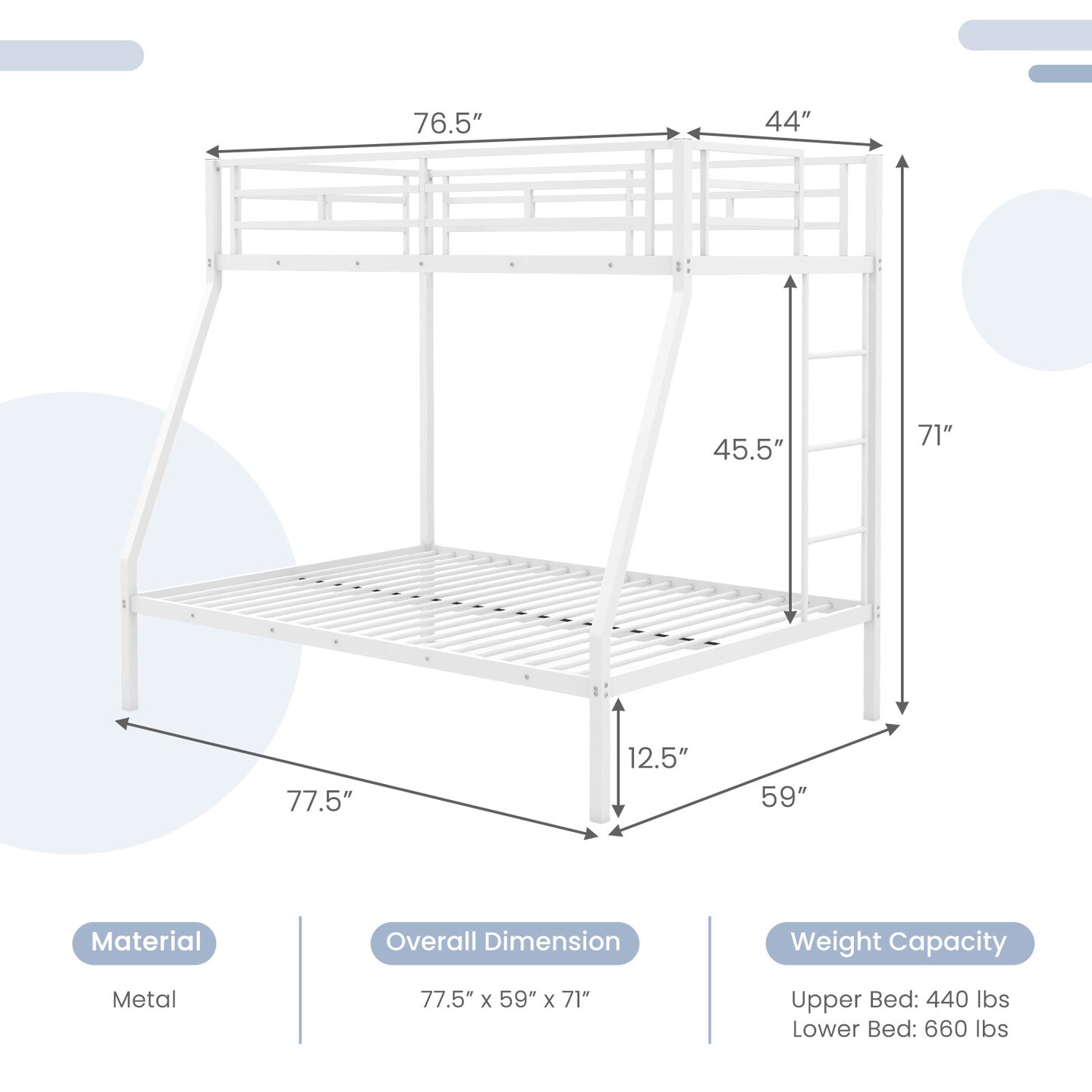 Metal Slatted Bed Frame for Teens Adults Noise-Free No Box Spring Required