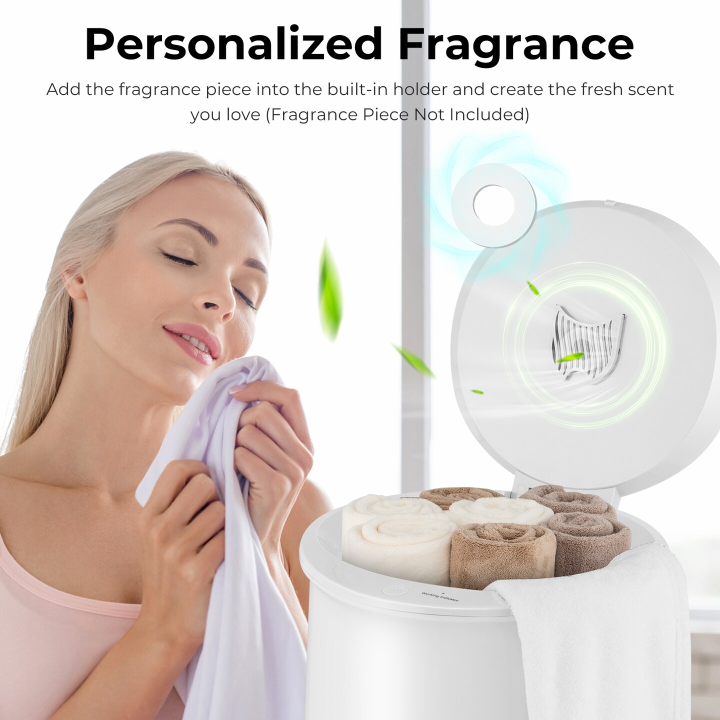 Bathroom Spa Bucket Towel Warmer with Flip Top Lid and 5.5 Gallons Large Capacity