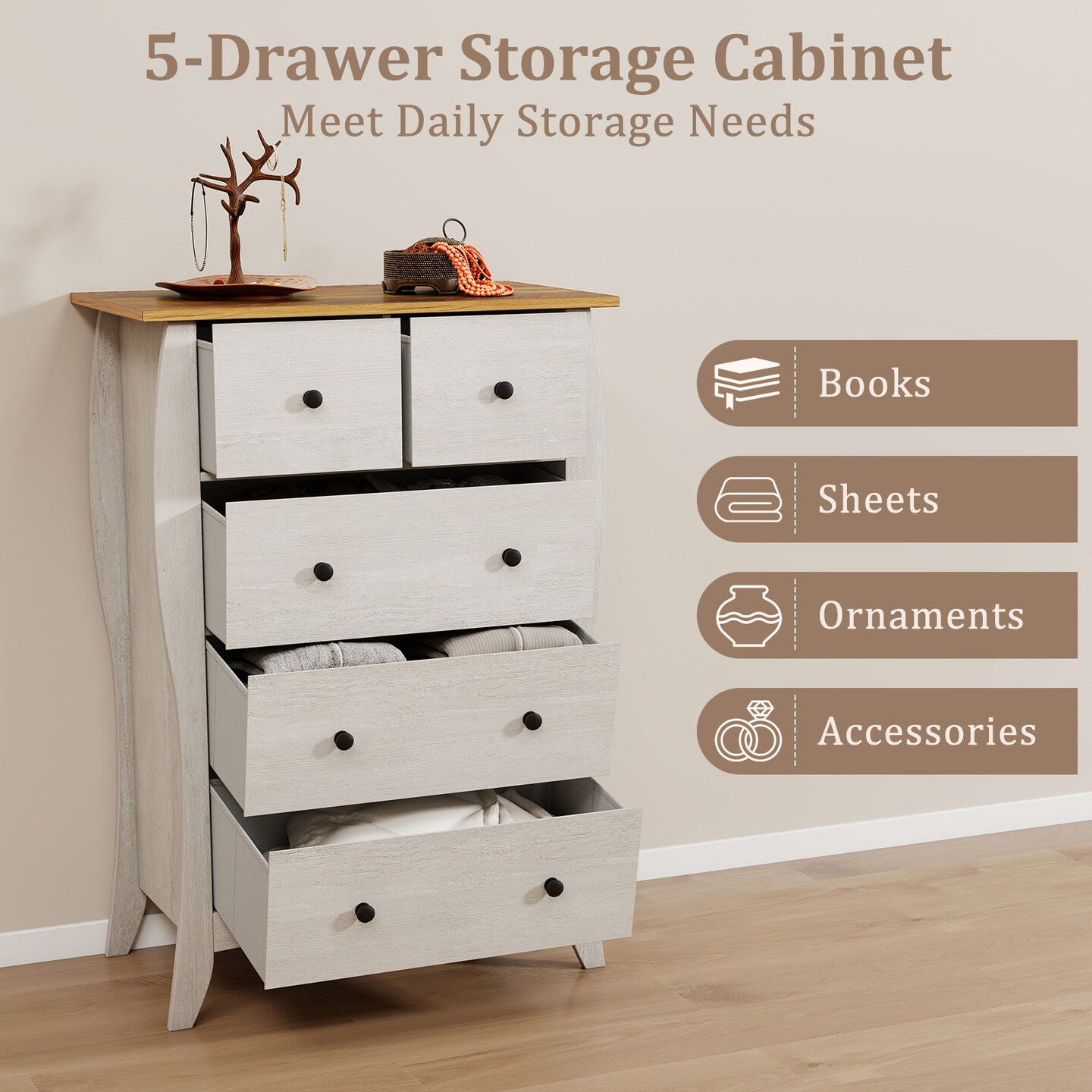 dresser drawer organizer 4 Set Socks Underwear Drawer Organizer Divider, ULG Washable Dresser D