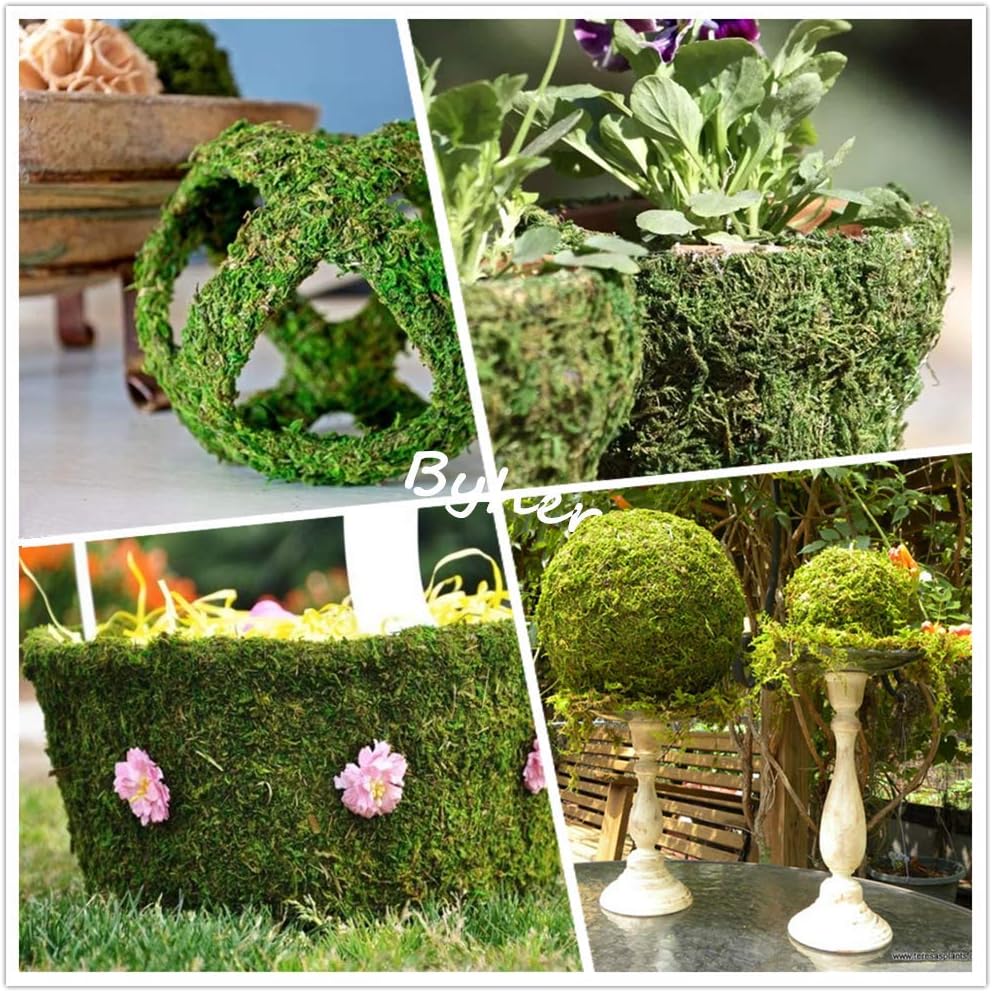 Fake Moss, 10.5oz Aftificial Decorative Green Grass for Centerpieces, Plant, Crafts, Flowers