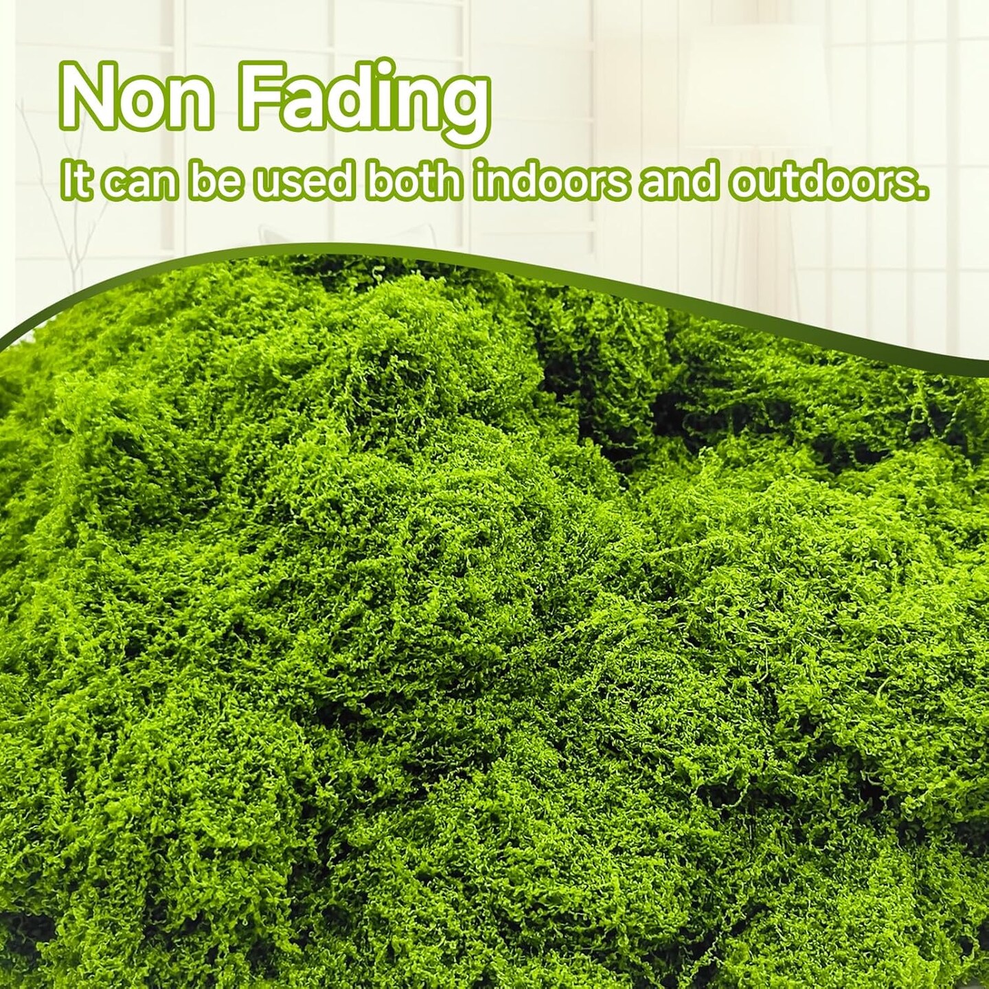 Fake Green Moss for Potted Plants Indoor, 5.3oz Artificial Moss for Crafts, Faux Moss Decor for DIY Decorative, Model Making, Walls, Glass Containers, Home