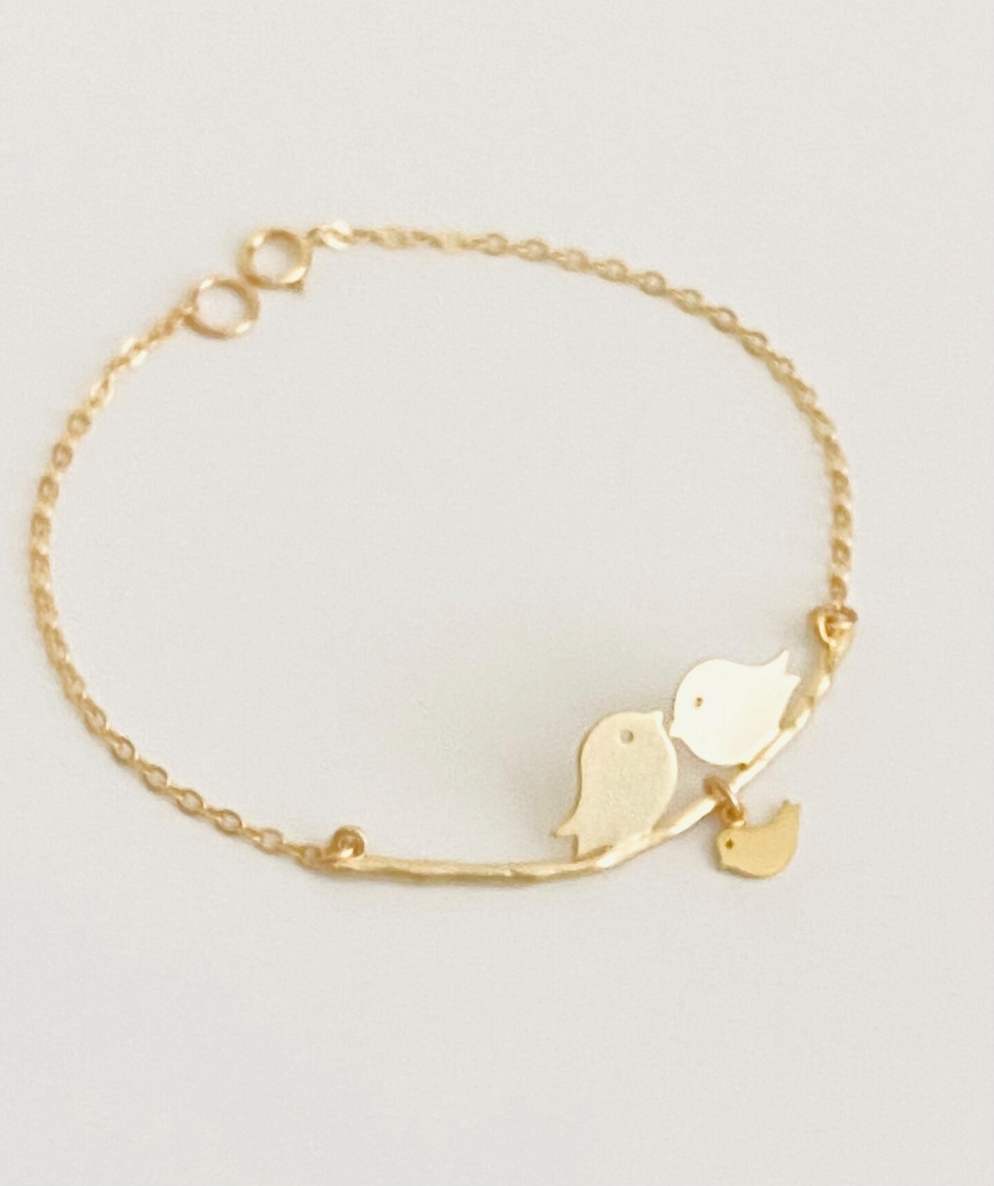 Personalized Mother Bracelet. Gold Love Birds. 1, 2, 3 Initial Charms. Family Tree. Birthday. Anniversary Gift for Her. Mother's Day Gift 450690012317892621