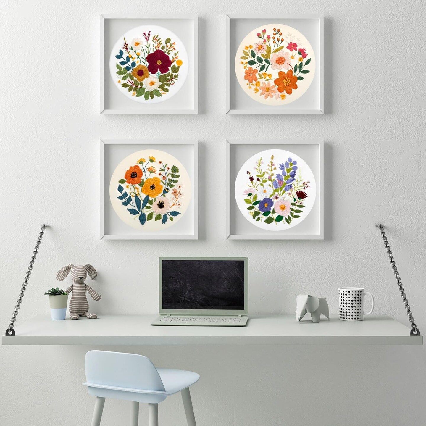 Embroidery Kit for Beginners with Instructions,Cross Stitch Kits for Adults with Pattern (flowers2) 8.66 x 8.66 x 1.18 inches