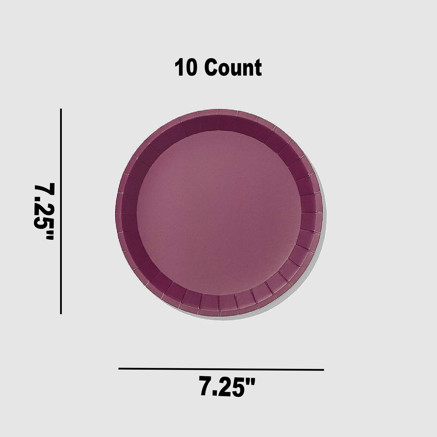 10 Count Plum Classic Small Paper Plates Disposable Party Plates 7.25 Inch Snack Dessert Plates