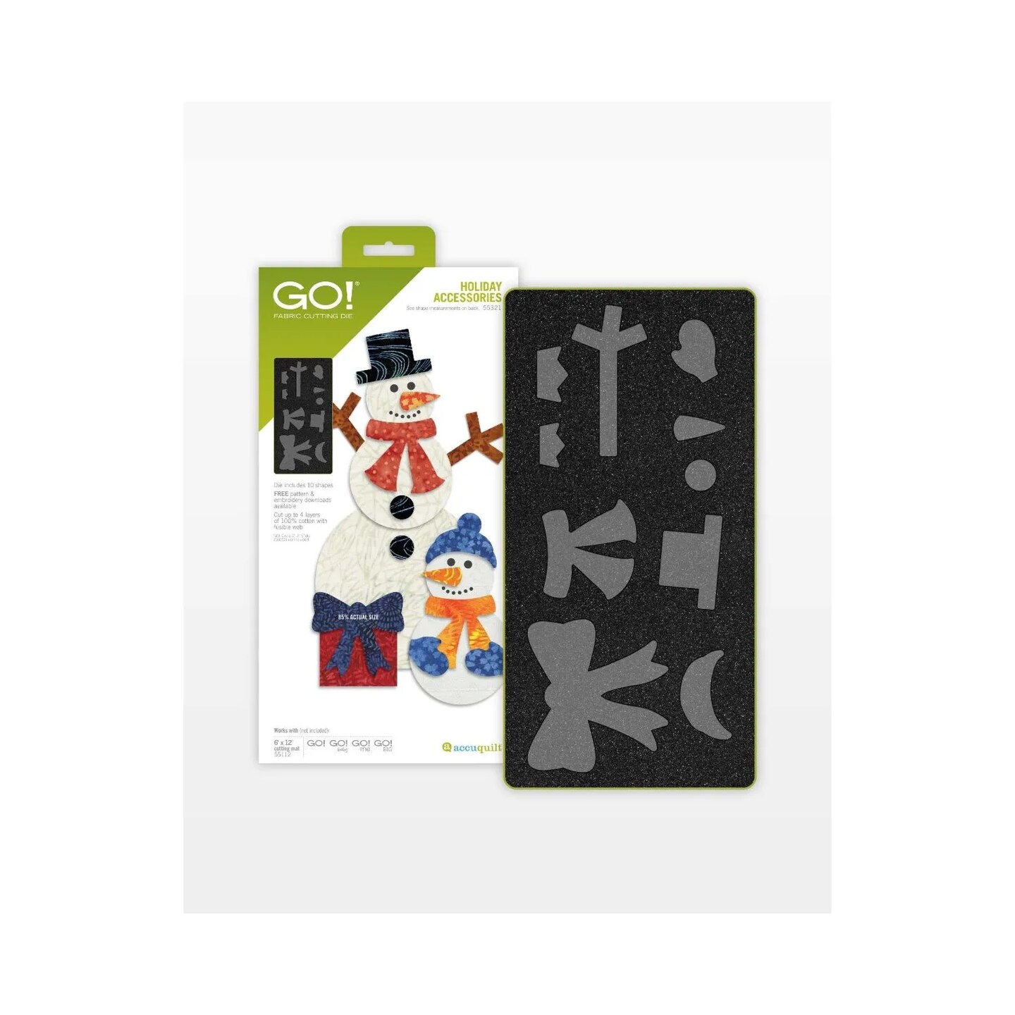 AccuQuilt GO! Holiday Accessories Quilting Die | Appliqué Shapes for Snowman & Christmas Projects