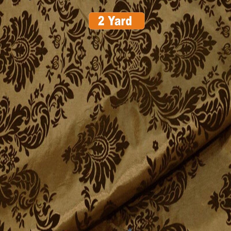 Damask Flocking Taffeta Fabric 60&#x22; Wide for Curtains, Apparel, and Decor