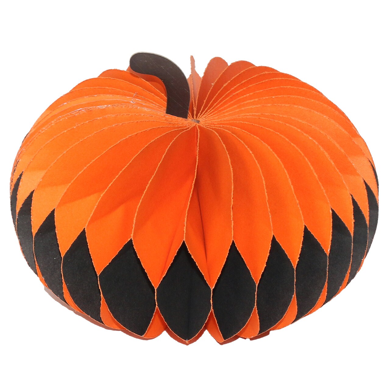 Orange Black Pumpkin Honeycomb - Medium Magnetic Paper Decor - 4.8 x 6.3