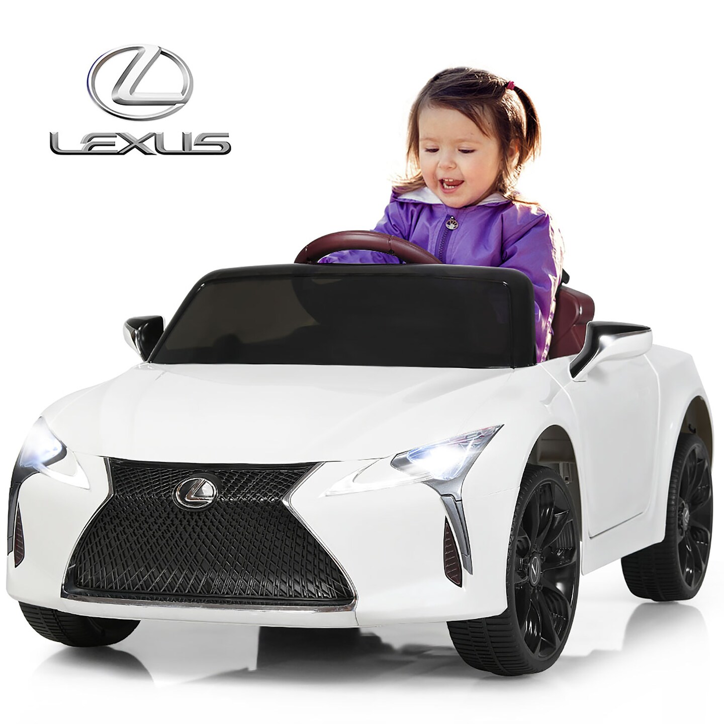 Costway 12V Kids Ride on Car Lexus LC500 Licensed Remote Control Electric Vehicle White