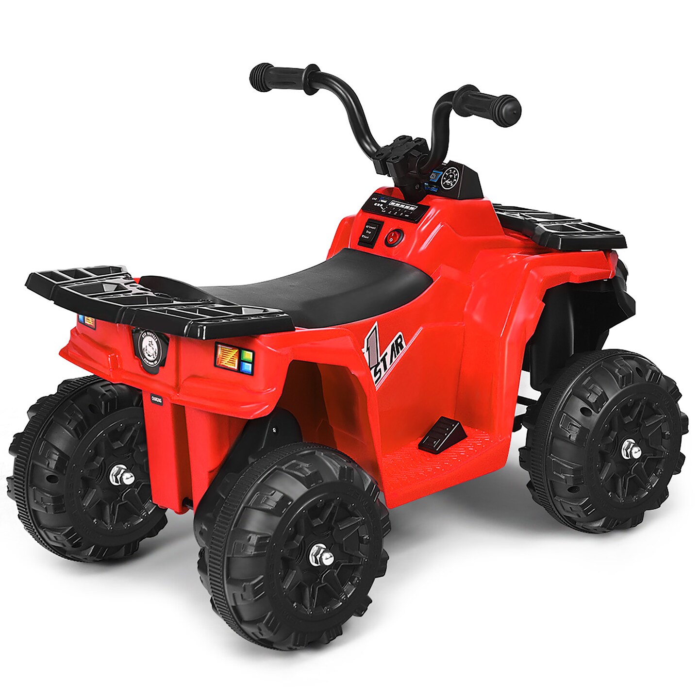 Costway Kids Ride On ATV Quad 4 Wheeler Electric Toy Car 6V Battery Power Led Lights