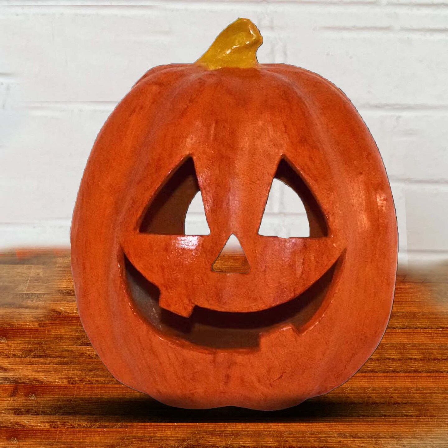 11 in. Dia Halloween Tabletop Jack O Lantern, Orange