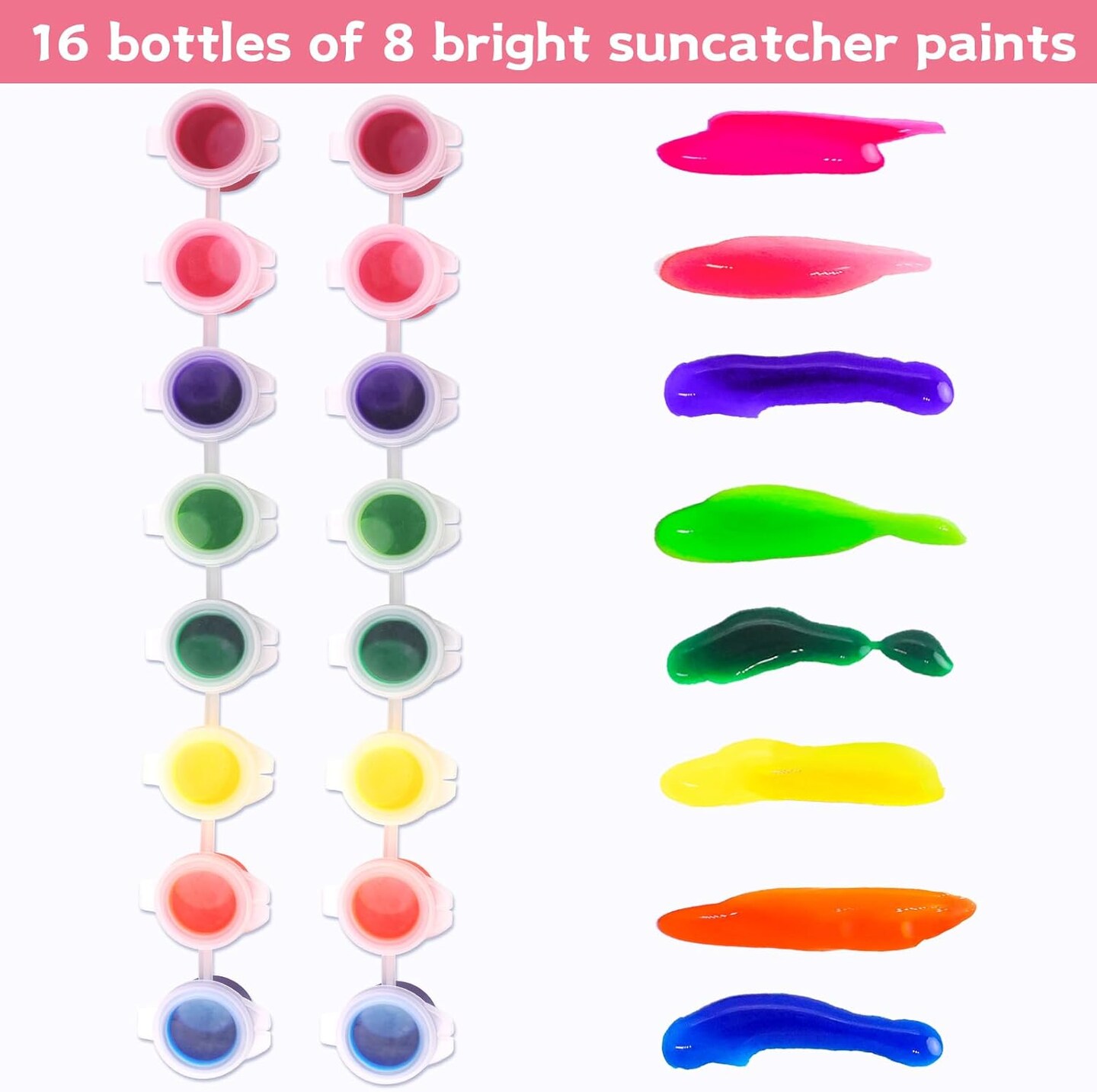 Spring Suncatchers Painting Crafts for Kids 24 Sets DIY Easter Window Painting Art Suncatchers Decorations Spring