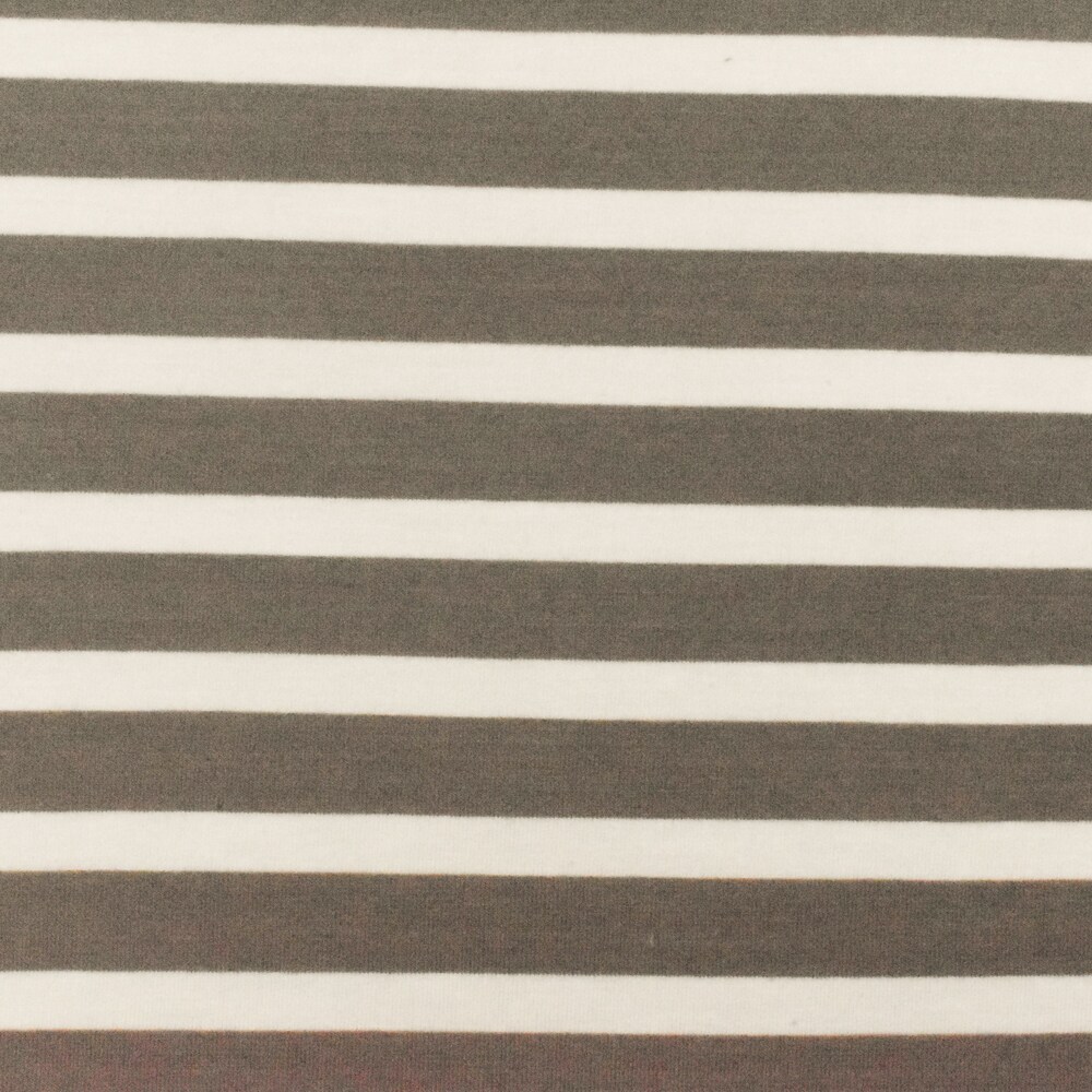 Taupe-Ivory Stripe Stretch Spandex Rayon Modal Jersey Knit Fabric By the Yard