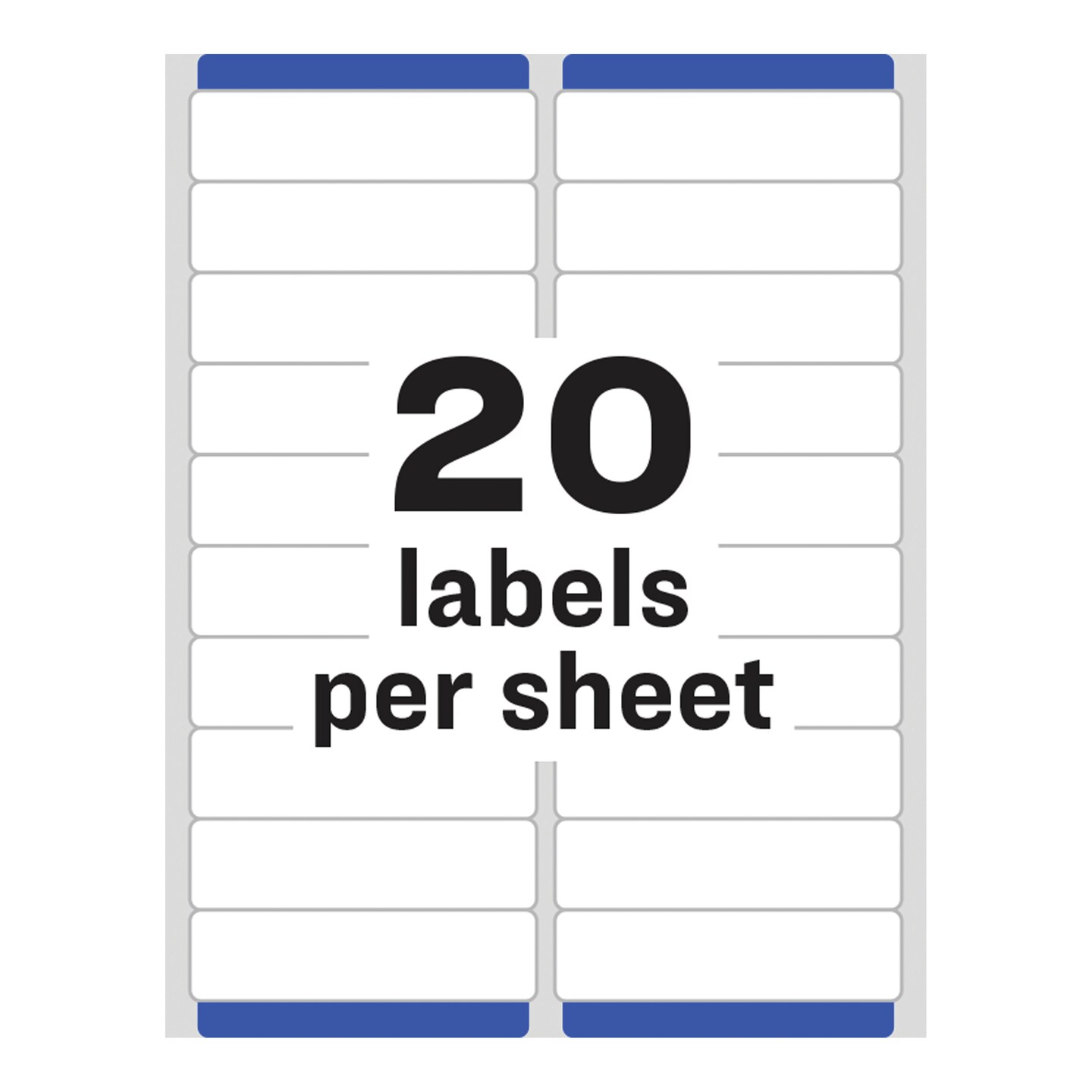 Avery Easy Peel Printable Address Labels with Sure Feed, 1&#x22; x 4&#x22;, White, 2,000 Blank Mailing Labels for Laser Printers (5161) - 5 Pack