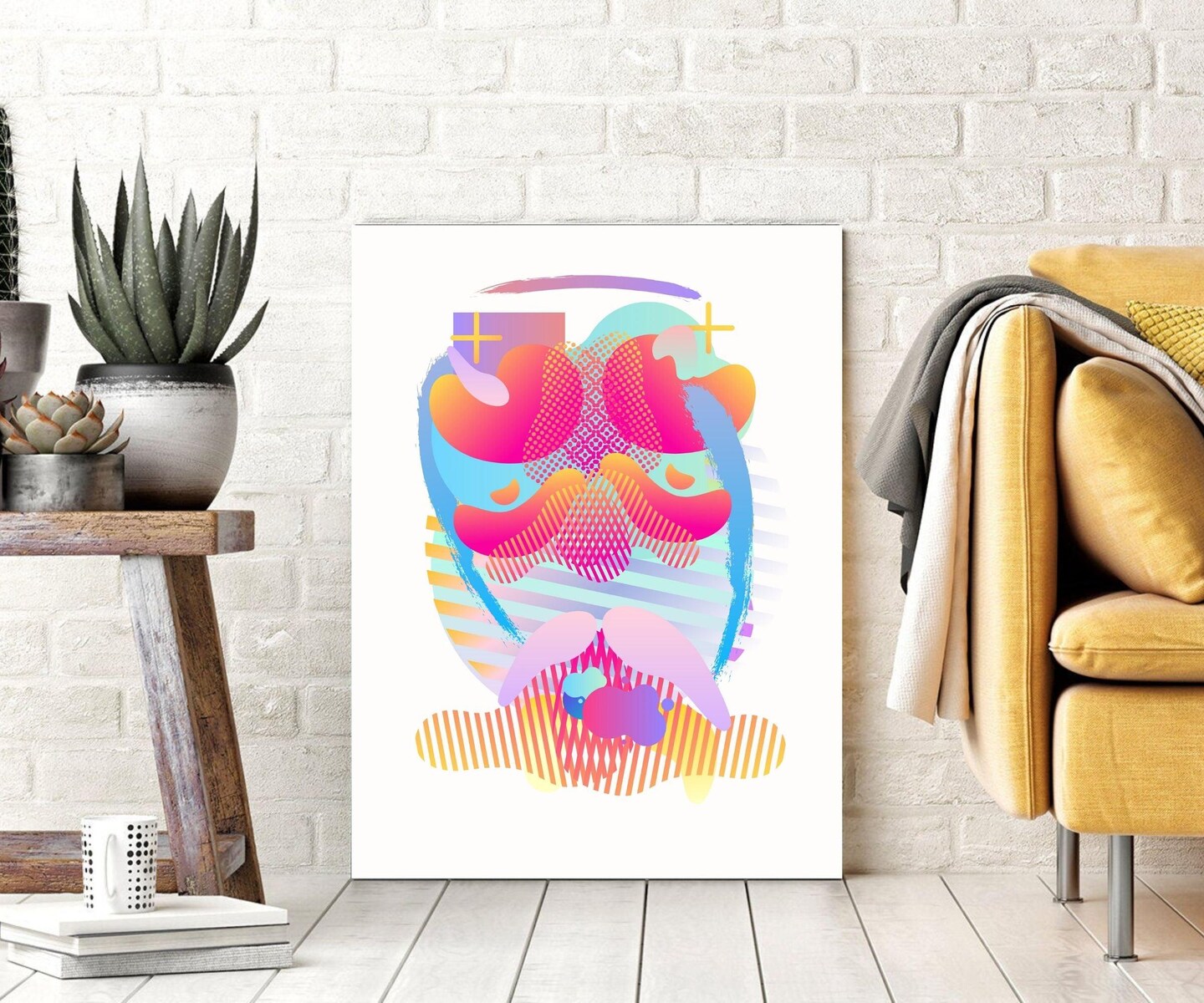 Abstract Artwork Color shapes Paint O Classic Framed Canvas Prints Framed art