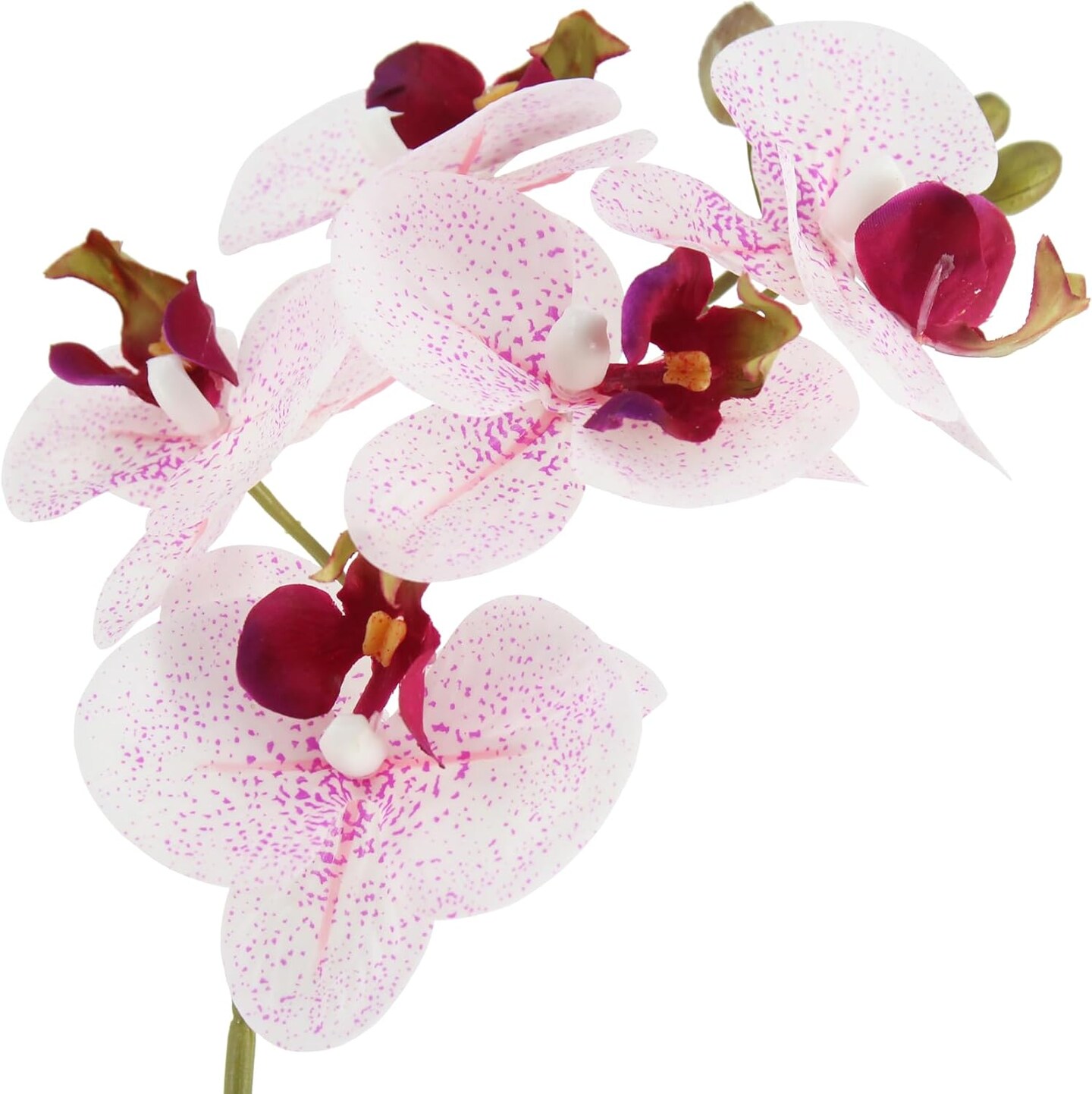 Artificial Orchids in Ceramic Pottery,Fake Orchid with Real Touch Stems, Faux Orchid Flowers for Artificial Flora Table Arrangement Centerpiece,Gift for Mom,Wife,Friends.Home & Office Decoration(16in)