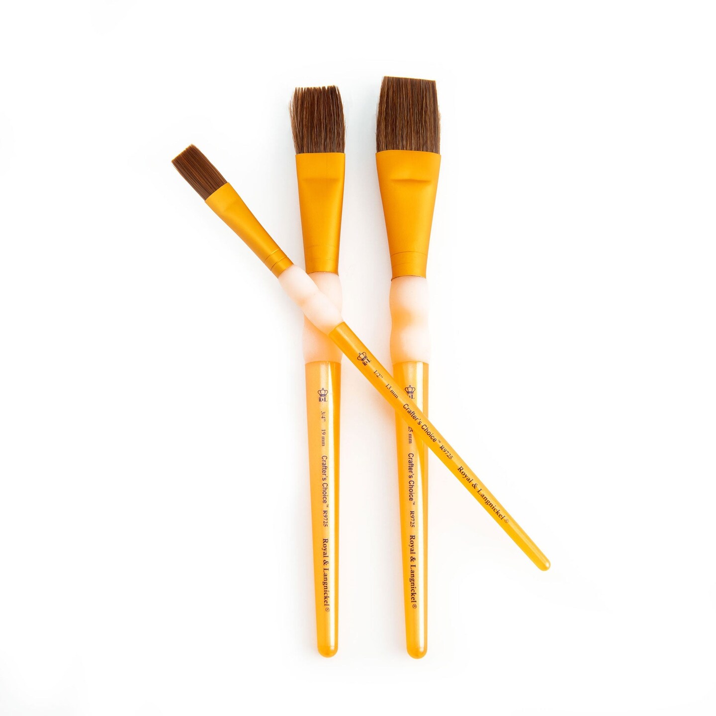 RCC 230 | Crafter's Choice™ 3pc Synthetic Camel Hair Flat Brush Set