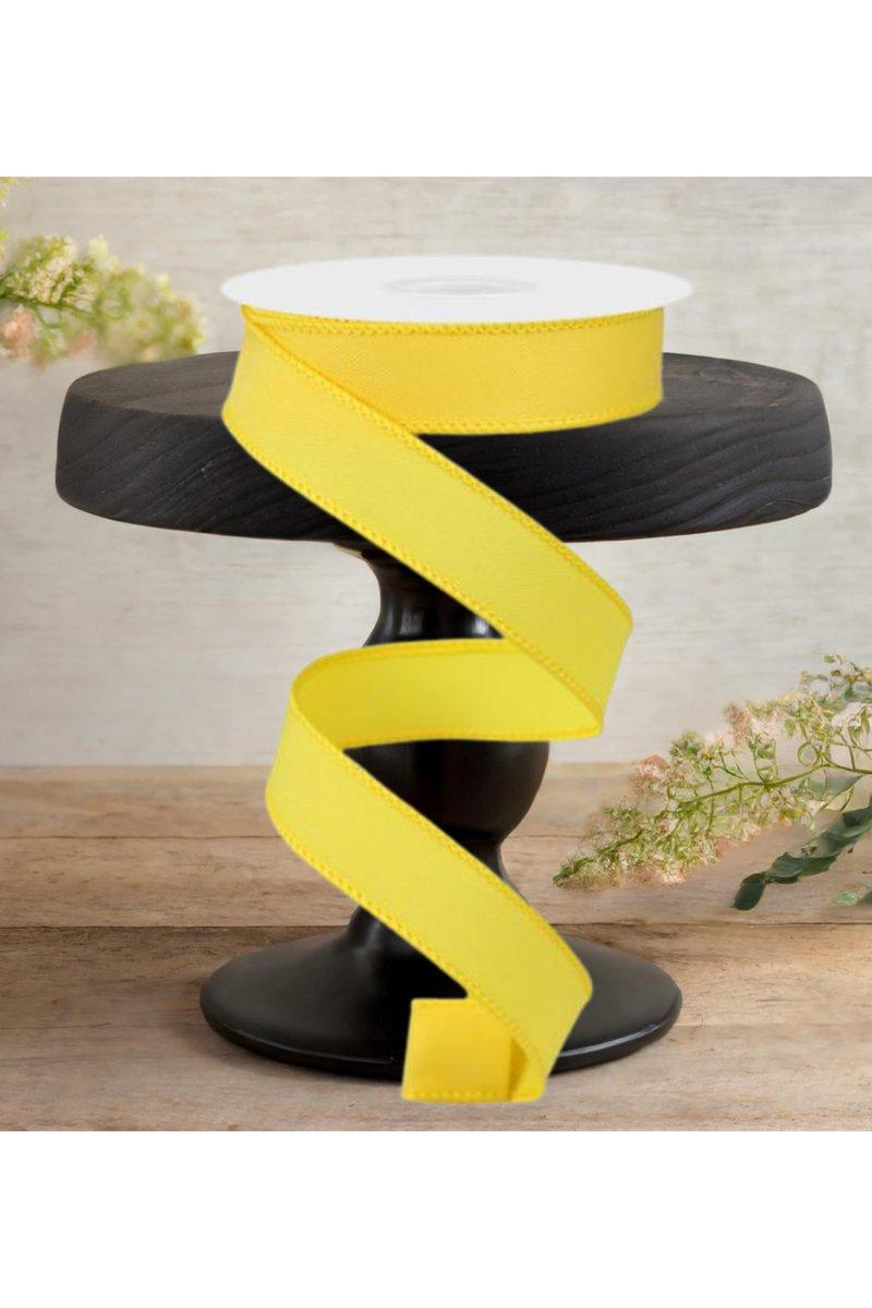 7/8&#x22; Diagonal Weave Ribbon: Yellow (10 Yards)