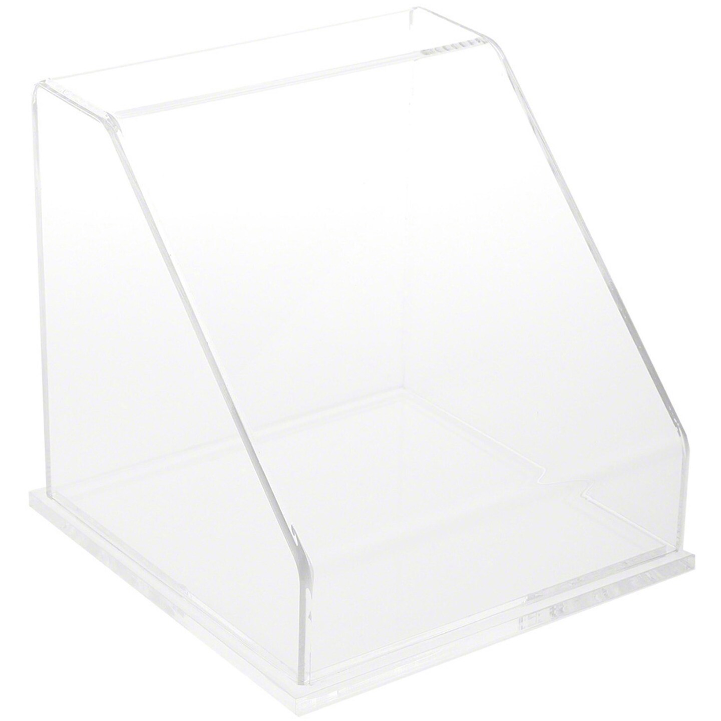 Plymor Clear Acrylic Slanted Front Display Case, 8" x 8" x 8"