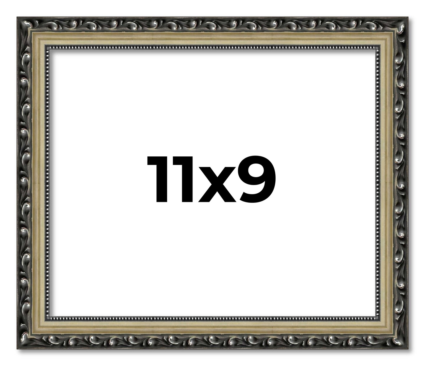 11x9 Solid Wood Antique Picture Frame with UV-Resistant Acrylic & Acid-Free Backing, Available in 4 Finishes: Bronze, Gold, Silver, and Gold with Black
