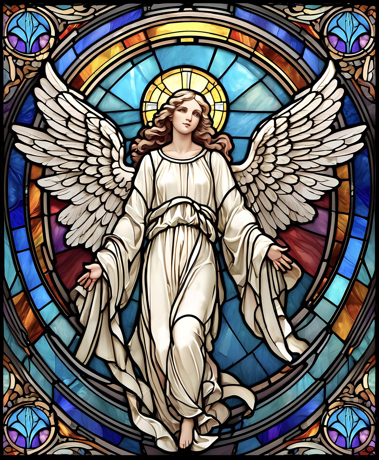 Sunsout Stained Glass Angel 1000 pc   Jigsaw Puzzle 71855