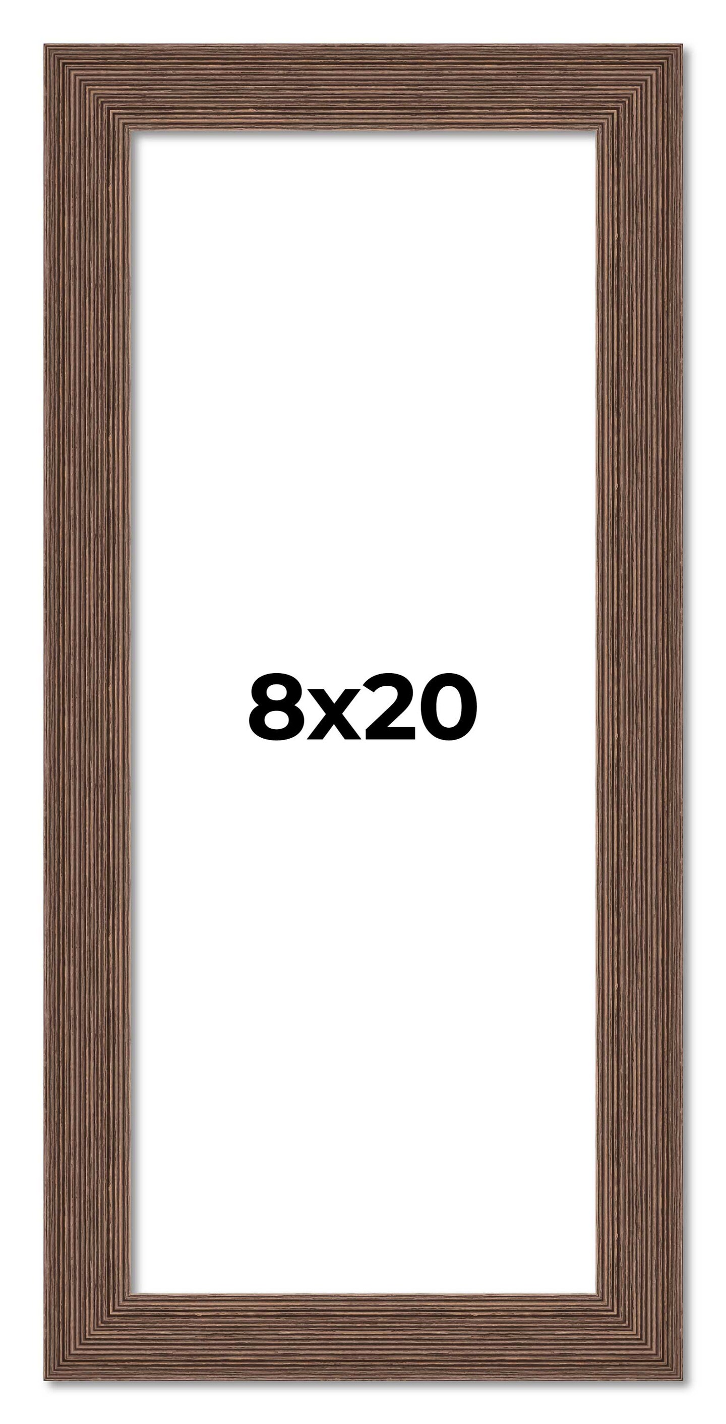 8x20 Wide Barnwood Picture Frame with UV-Resistant Acrylic & Acid Free Backing, Available in 6 Paint Finishes - Grey, Brown, White, and Black