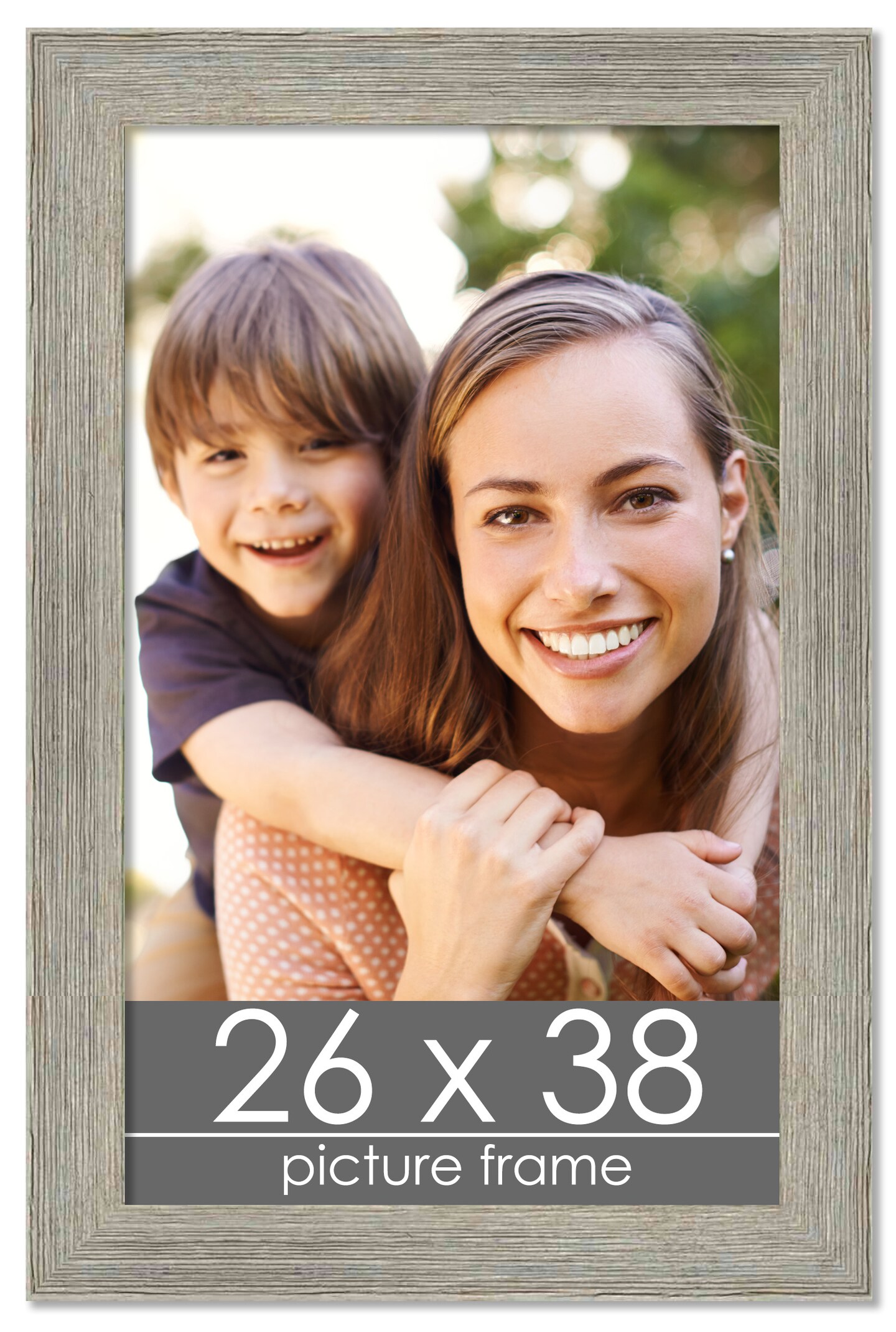 26x38 Wide Barnwood Picture Frame with UV-Resistant Acrylic &#x26; Acid Free Backing, Available in 6 Paint Finishes - Grey, Brown, White, and Black