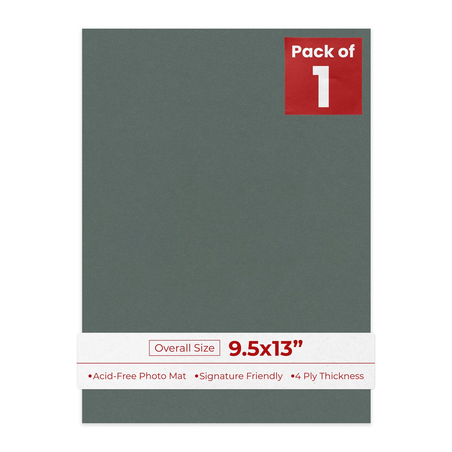 Granite Gray 9.5x13 Uncut Mat Board - Blank Sheets, No Opening