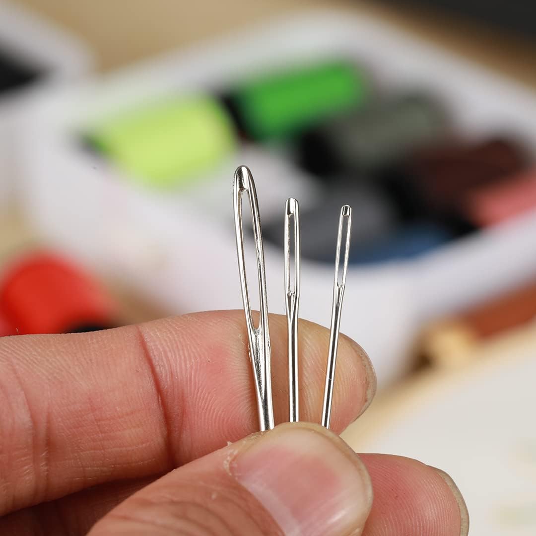 18 Pieces Large Eye Sewing Needles, Handmade Yarn Knitting, Sharp Stainless Steel Embroidery Thread Needle for Leather and Tapestry