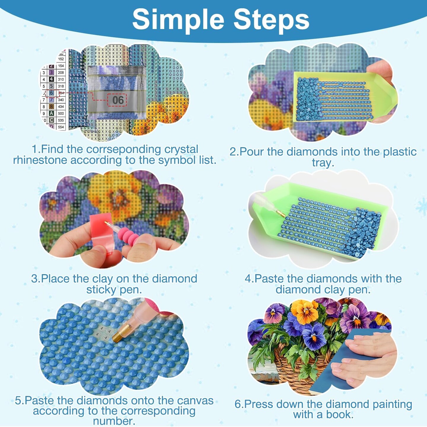 Flowers Diamond Art Painting Kits for Adults