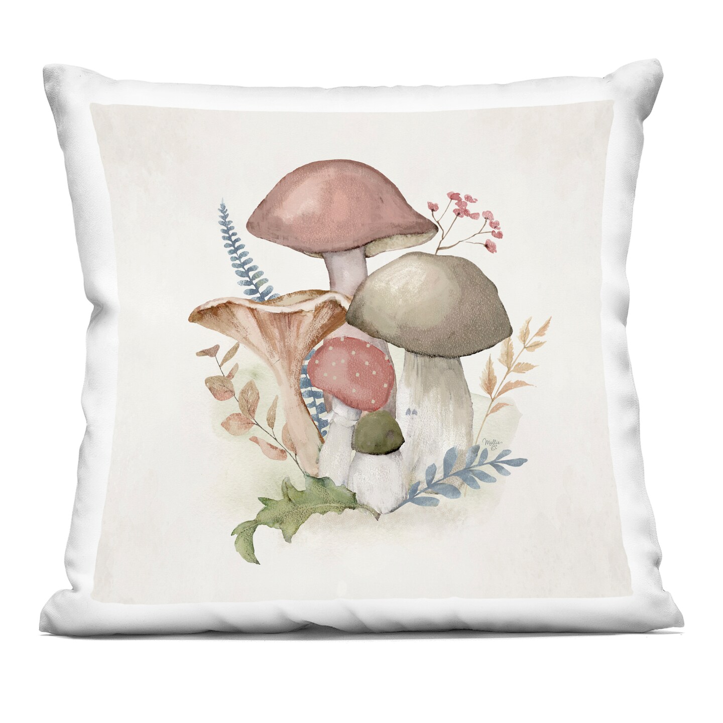 Stupell Industries Pink Blooming Mushrooms Decorative Printed Pillow design by Mollie B., 18 x 7 x 18