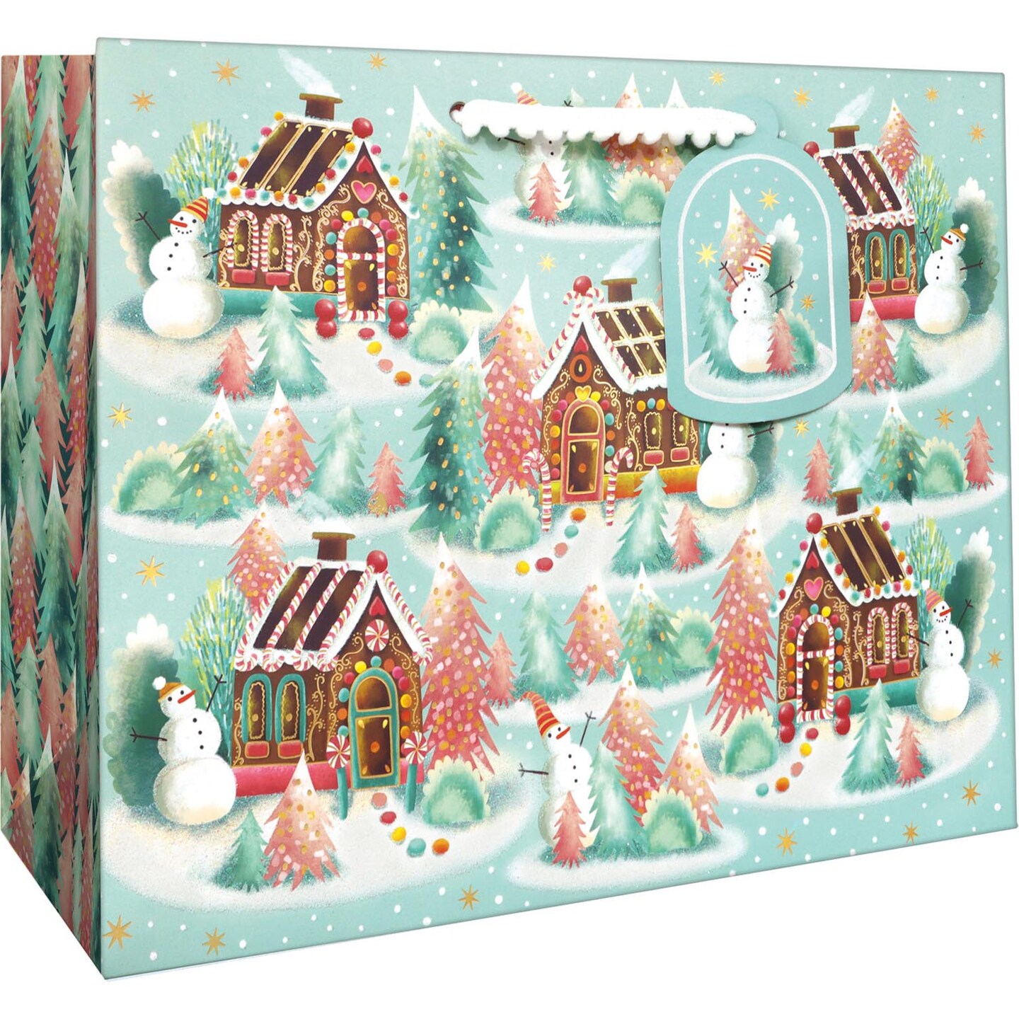 Pack/6: Gingerbread Dreams Gift Bag - 12-1/2 x 5 x 10&#x22;
