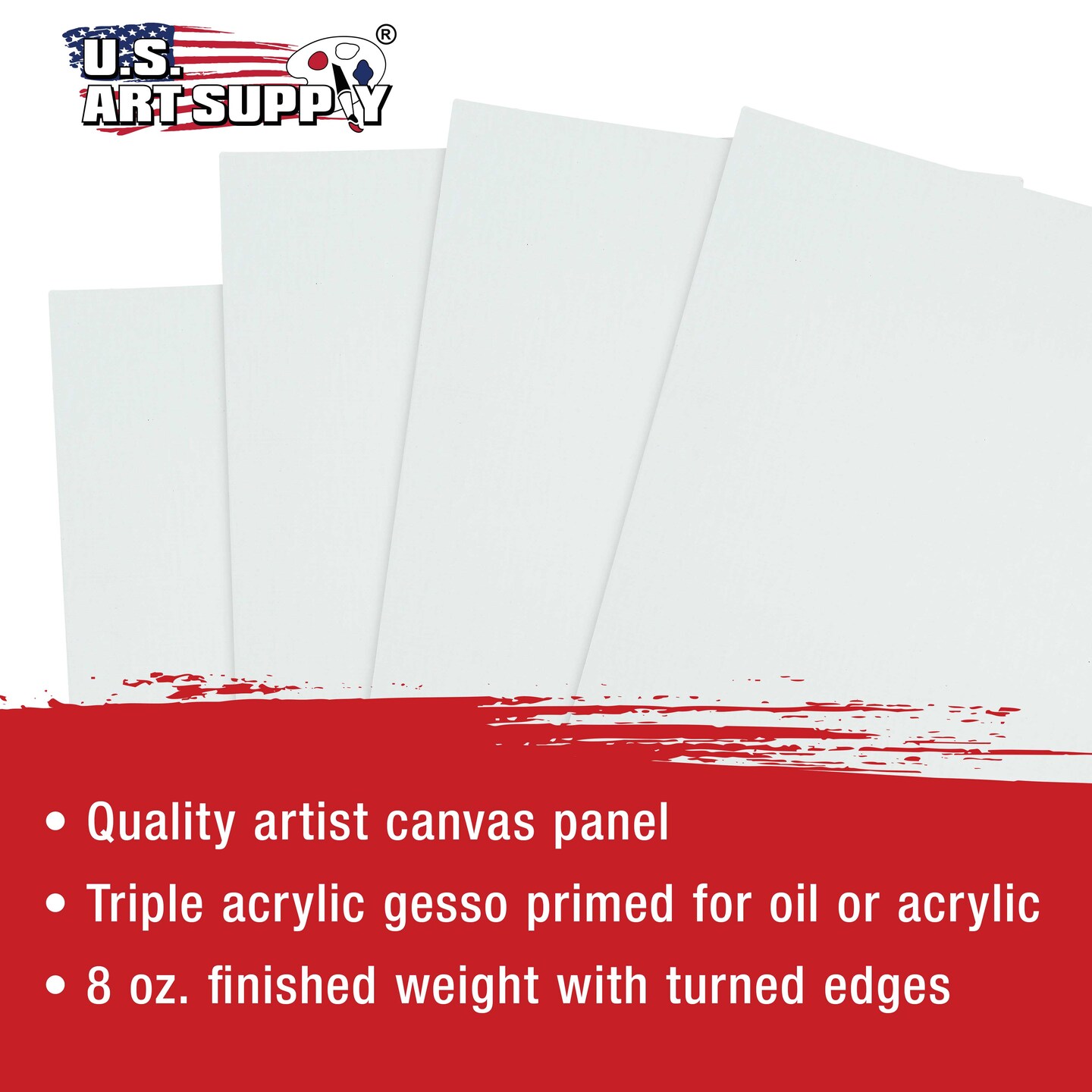 18&#x22; x 24&#x22; Professional Artist Quality Acid Free Canvas Panel Boards for Painting 4-Pack