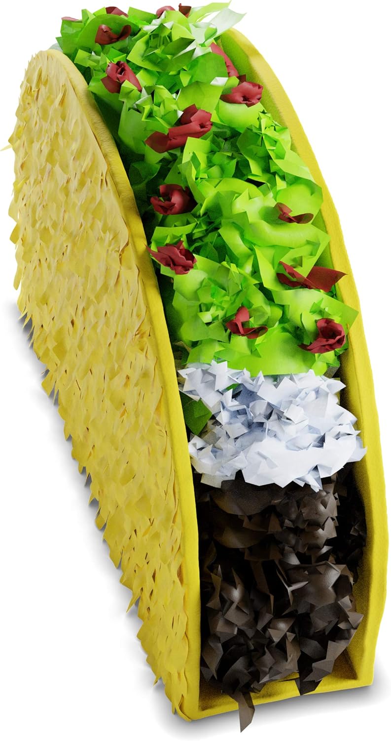 Taco Tuesday Piñata (Small Stick Included) 17"x 11"x3" Perfect for Taco Bout Parties, Decorations, Birthday piñata, Fiesta Theme Celebration, Mexican Bash