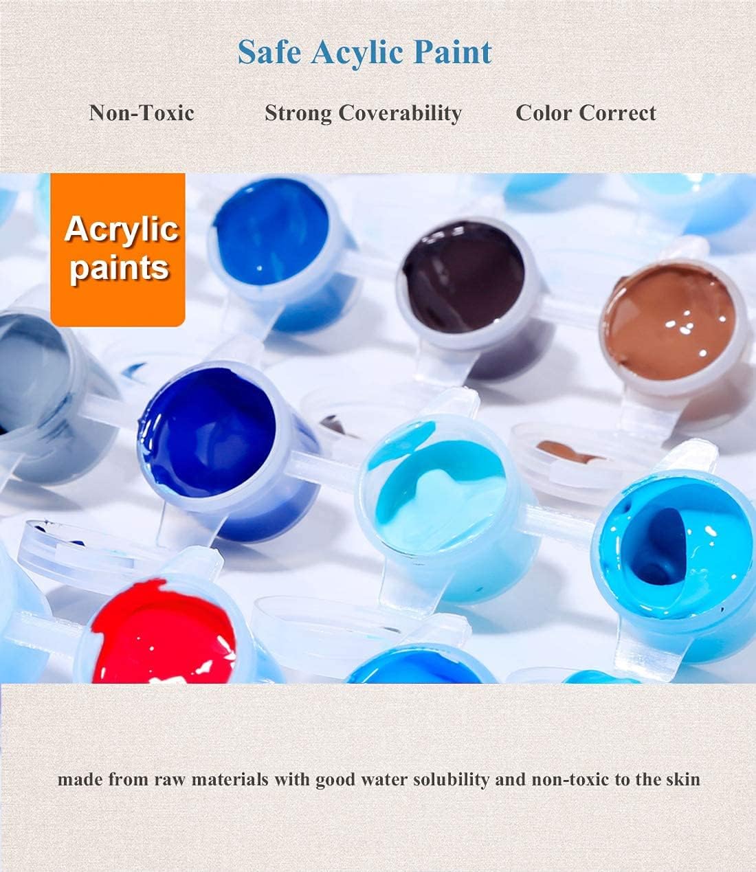 Colorful Dinosaur Paint by Numbers for Adults Beginner, Animal Paint by Number Kits, DIY Oil Painting Paint by Number Kits on Canvas Arts Craft for Home Wall Decor 16x20 Inch