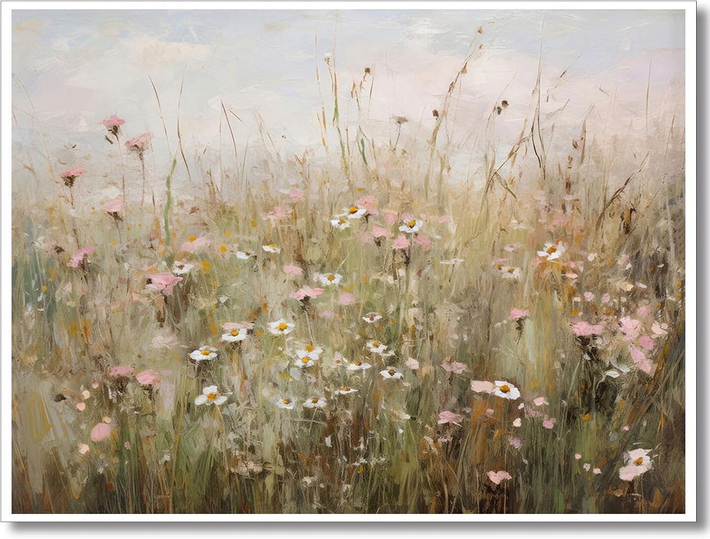 Summer Vintage Wildflower Canvas Wall Decor, Botanical Floral Poster Prints and Classical Flower Paintings for Farmhouse Living Room, Bedroom, and Bathroom, 16 x 24 Inch Unframed
