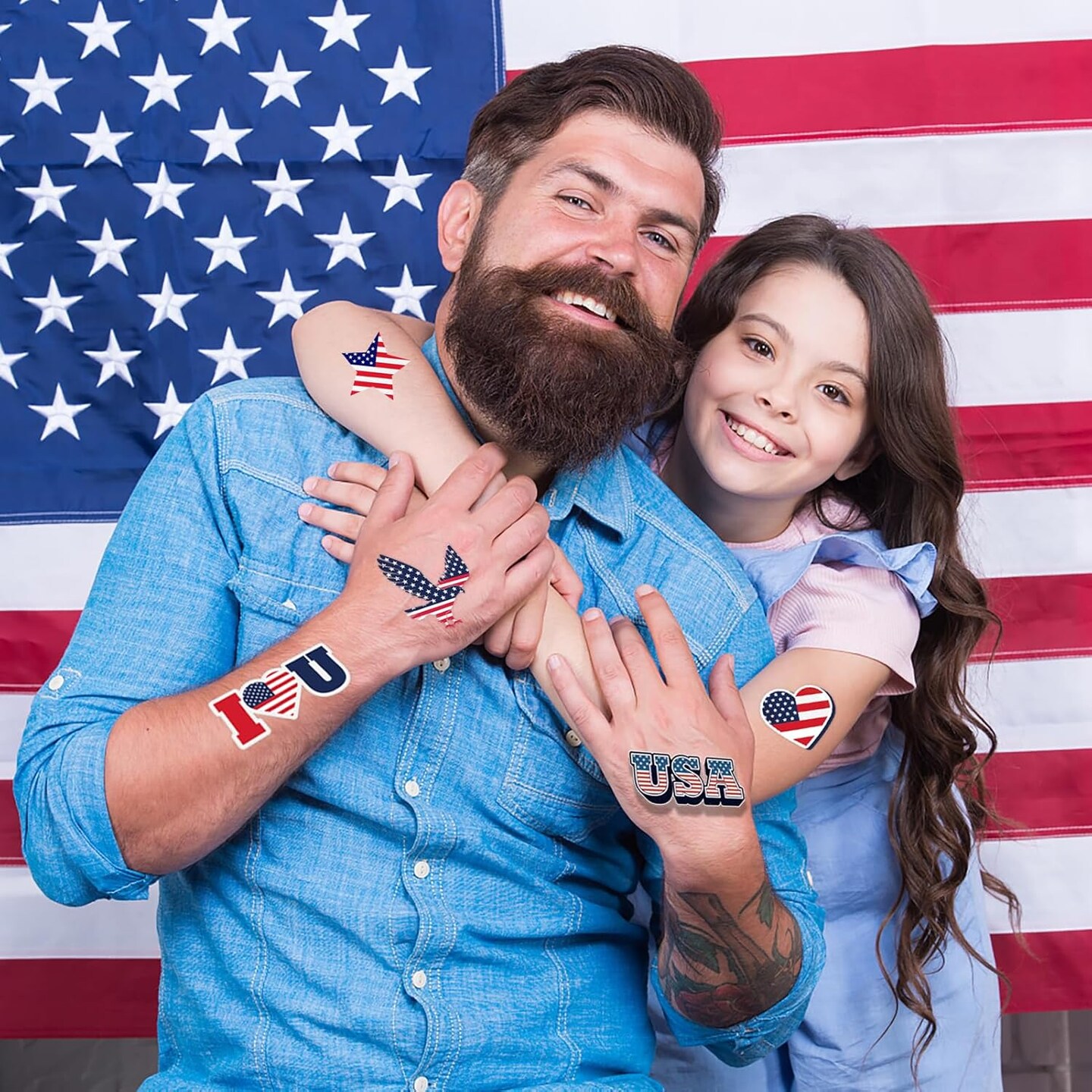 240 Pcs 4th of July Temporary Tattoos for Kids