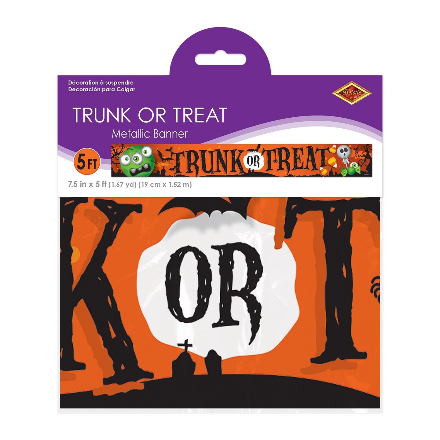 12 Pack Beistle Metallic Trunk Or Treat Banner