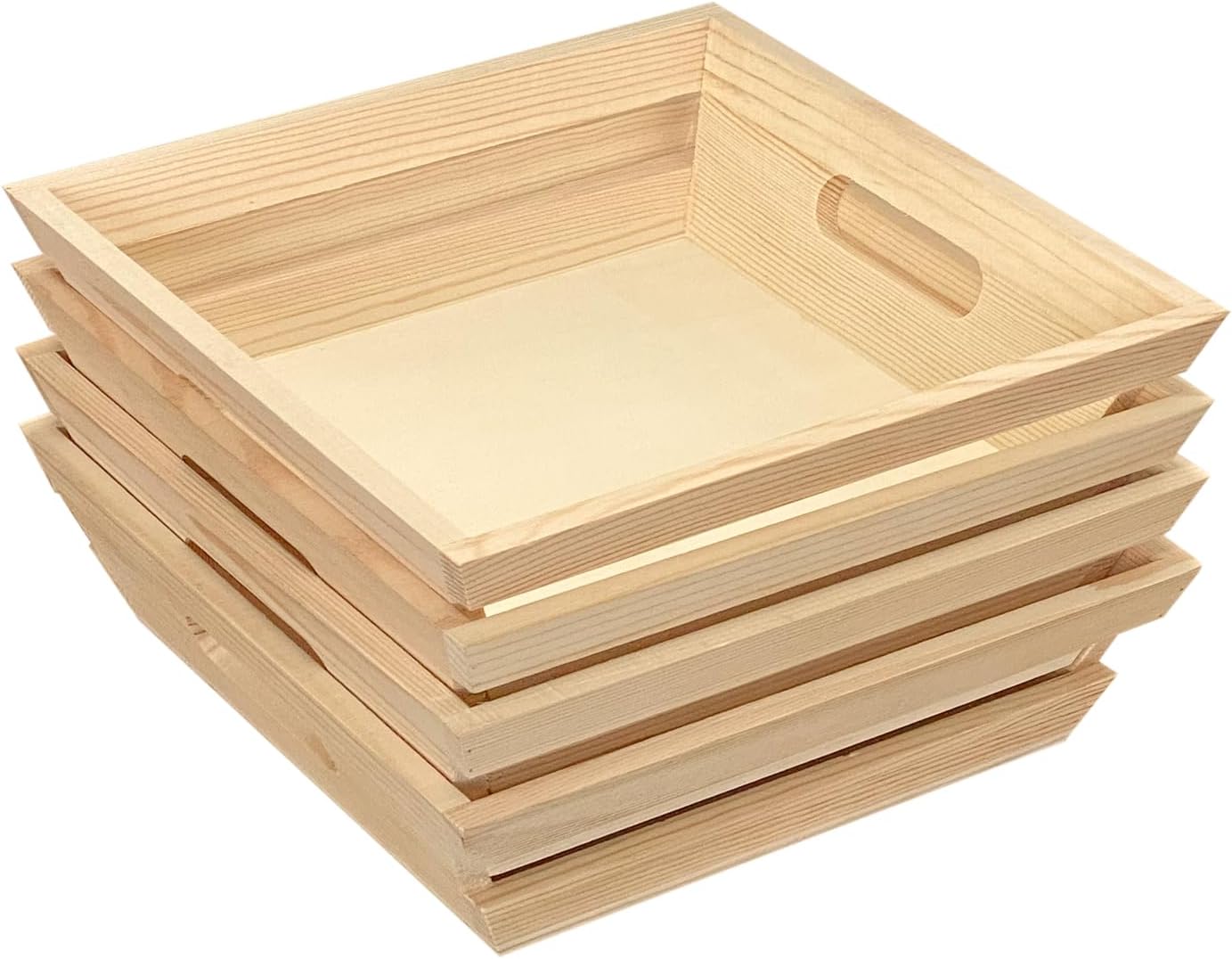 4 Pack 10 Inch Square Wooden Pallet Crates