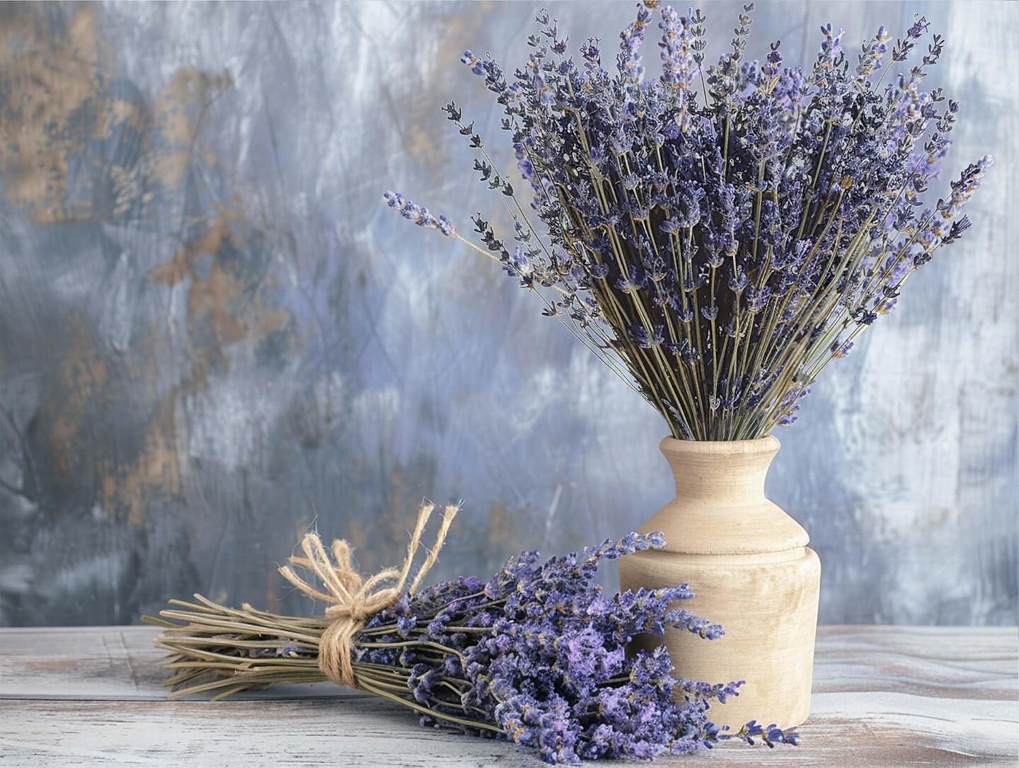 Dried Lavender 2 Bunches 100% Fresh Natural Purple Bouquet Flowers for Bathroom Photo Props Crafts Decoration, 15-17" for Shower Weeding Vase Decor, Home Fragrance(200-220 Stems(100g/3.5oz Total))