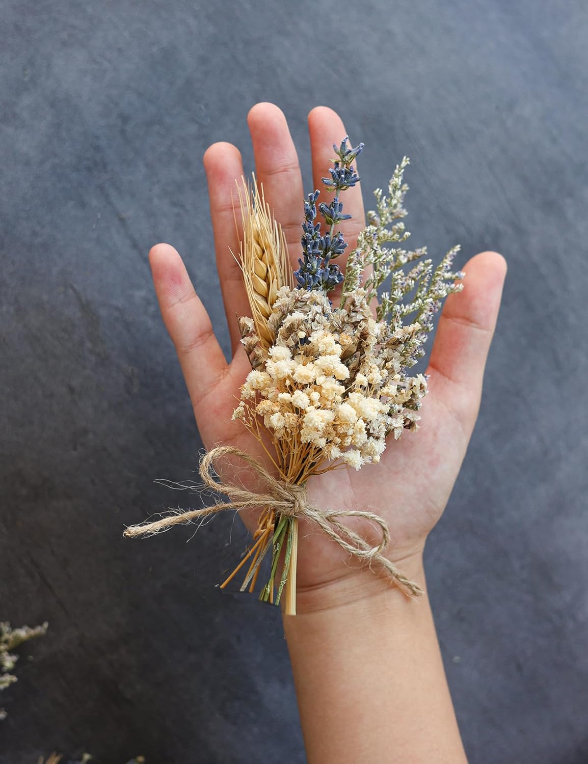 Mini Dried Flower Bouquet Set (12pcs), Cake Bouquet, Dried Flower Decoration, Shooting Prop, Envelope Decoration Dried Flower(Primary Colour)